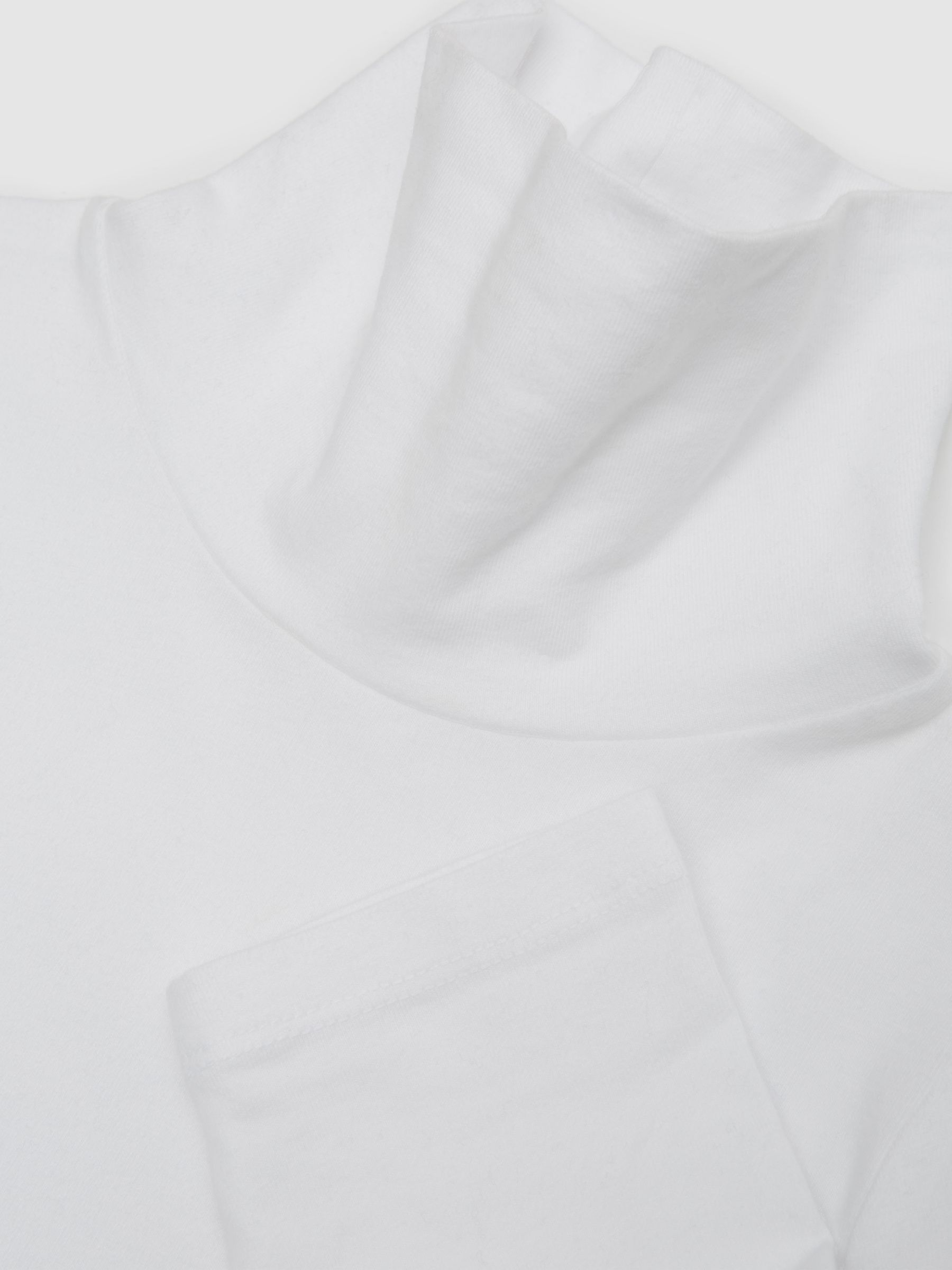 Junior Cotton Blend Roll Neck Top in Ivory - Image 8 of 8