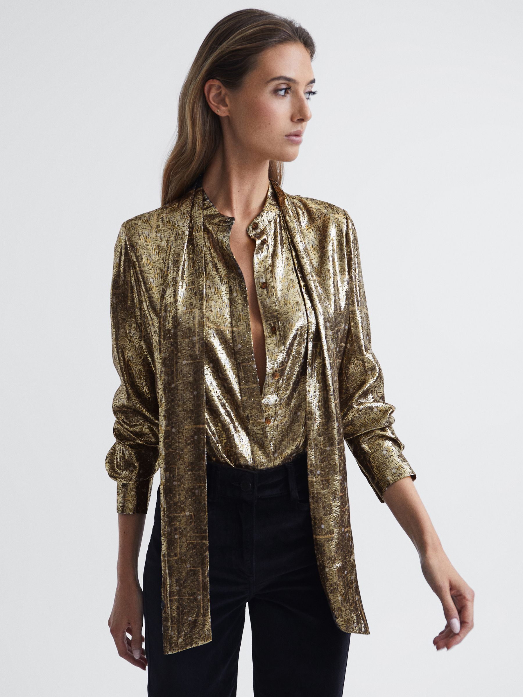 Metallic Blouse in Gold - Image 7 of 7