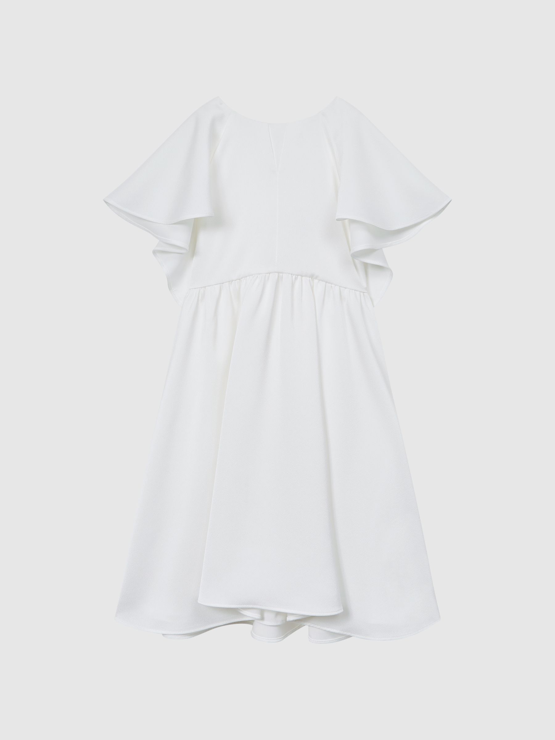 9-12 yrs Satin Midi Dress in Ivory - Image 2 of 6