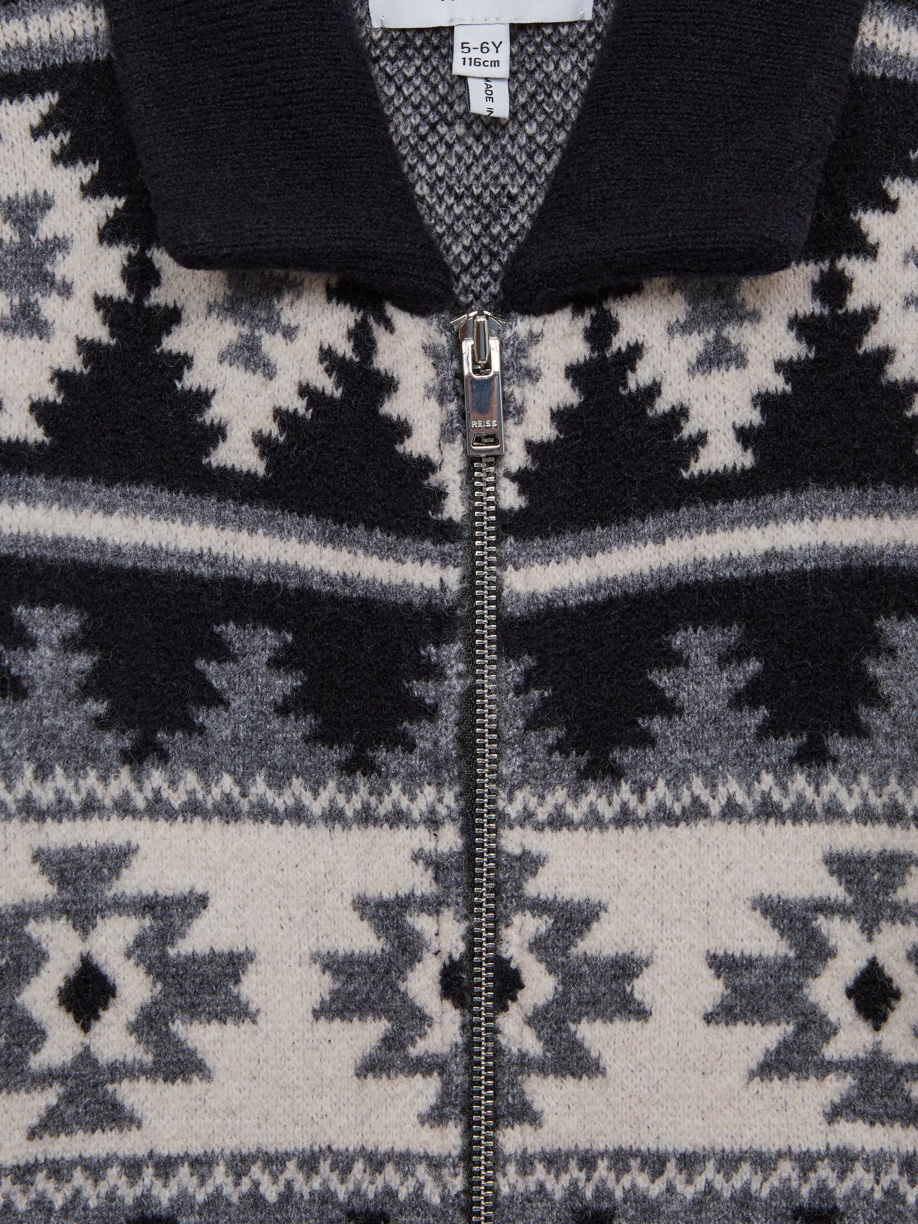 Navajo Print Zip-Through Jumper in Navy - 圖片 5/5
