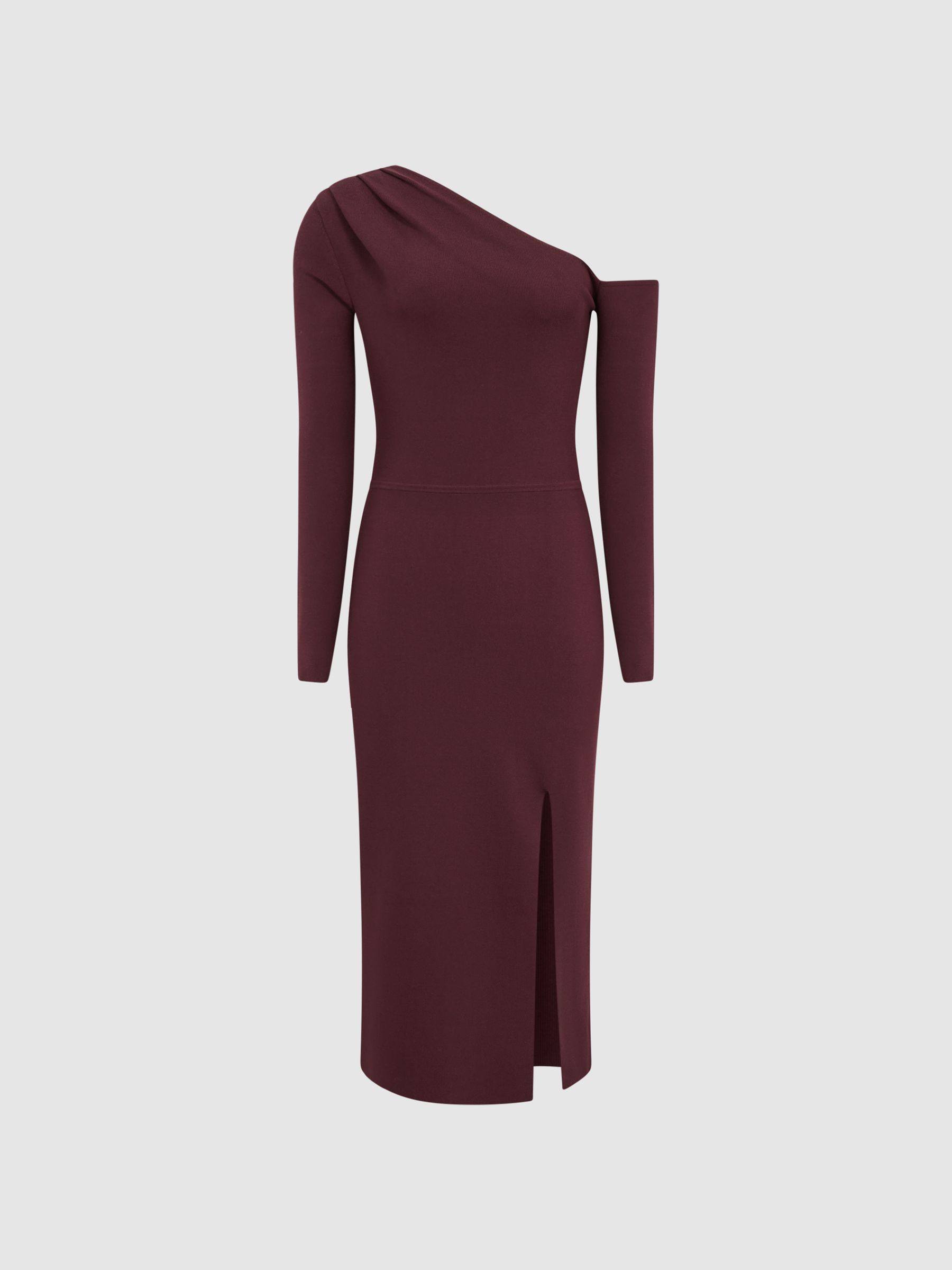 Knitted Bodycon Midi Dress in Burgundy - Image 2 of 6 Knitted Bodycon Midi Dress in Burgundy - Image 2 of 6