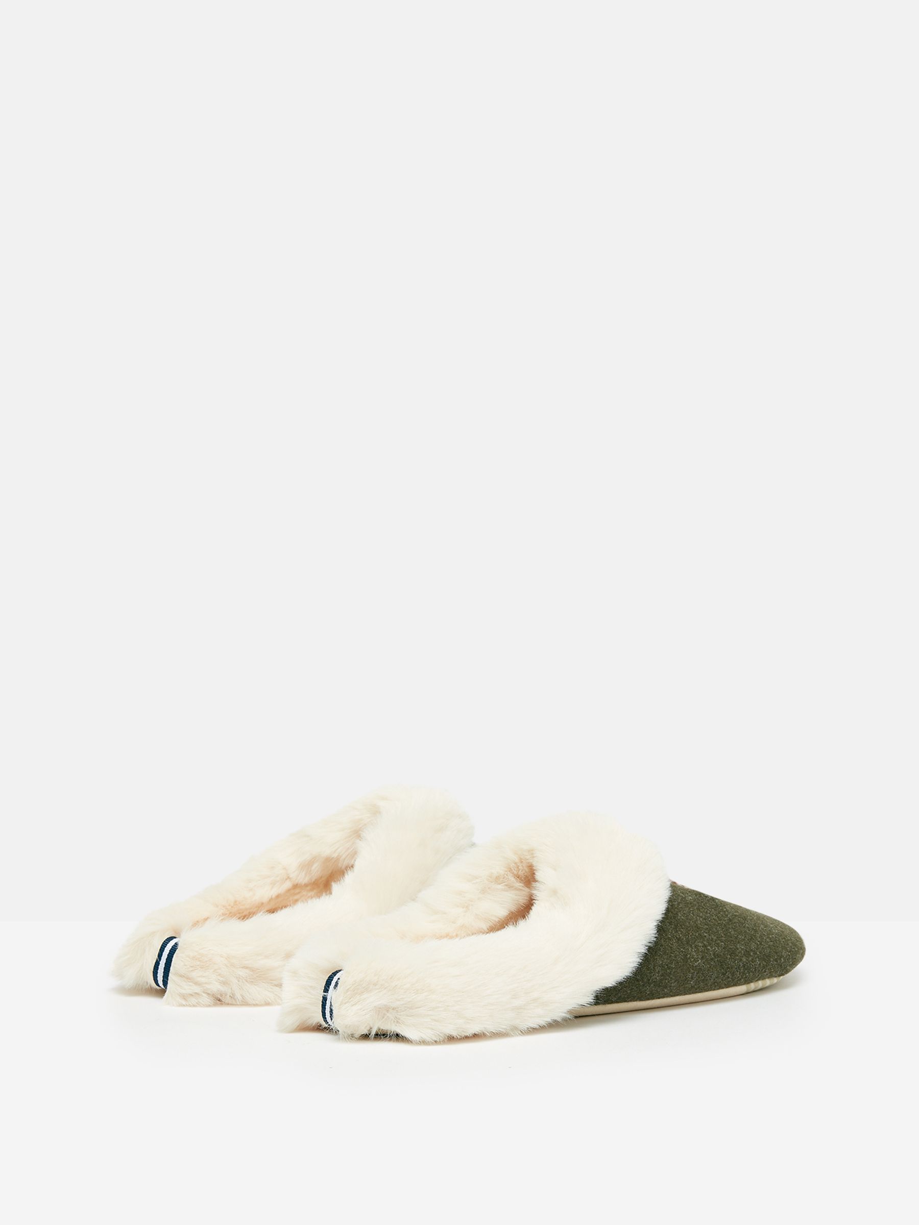 Slippet Luxe Green Faux Fur Lined Embroidered Mule Slippers - Image 3 of 5