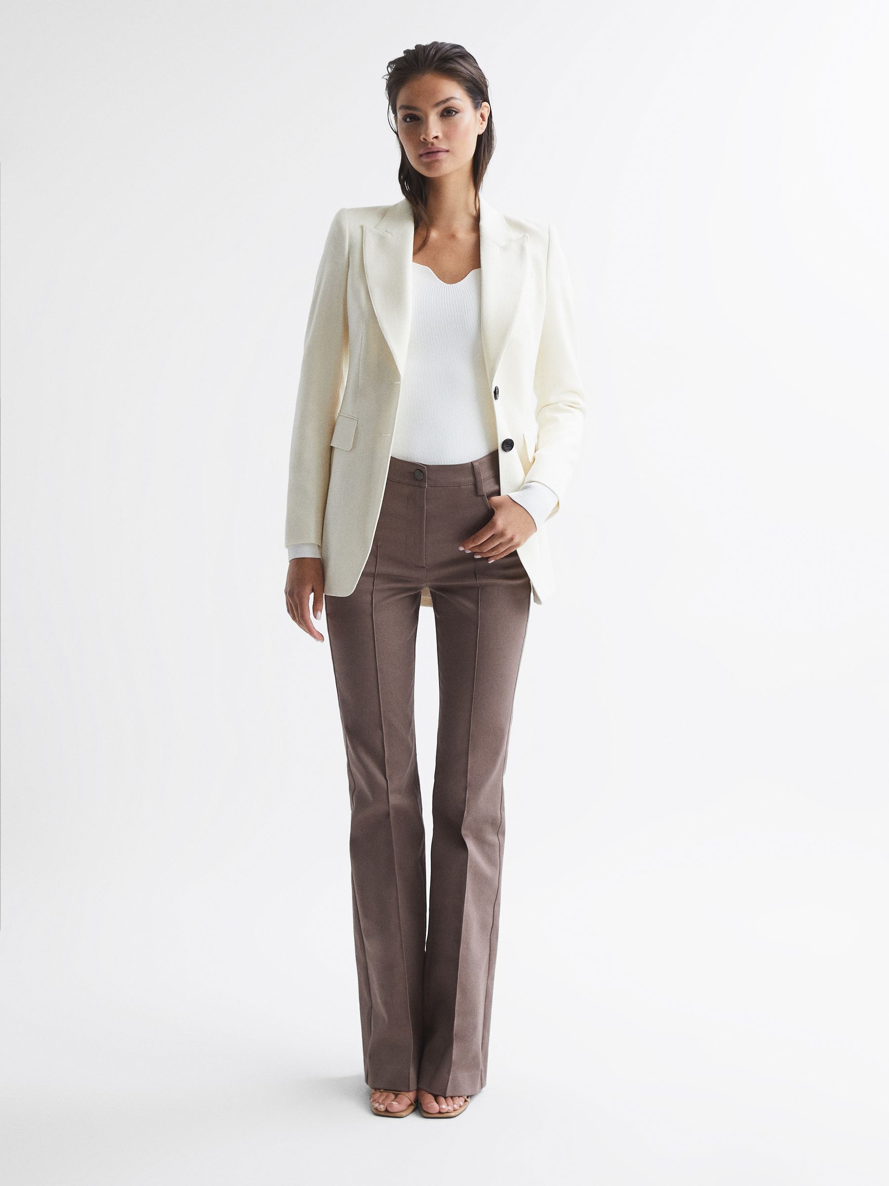 Ribbed Sweetheart Jumper in Cream - Image 7 of 7