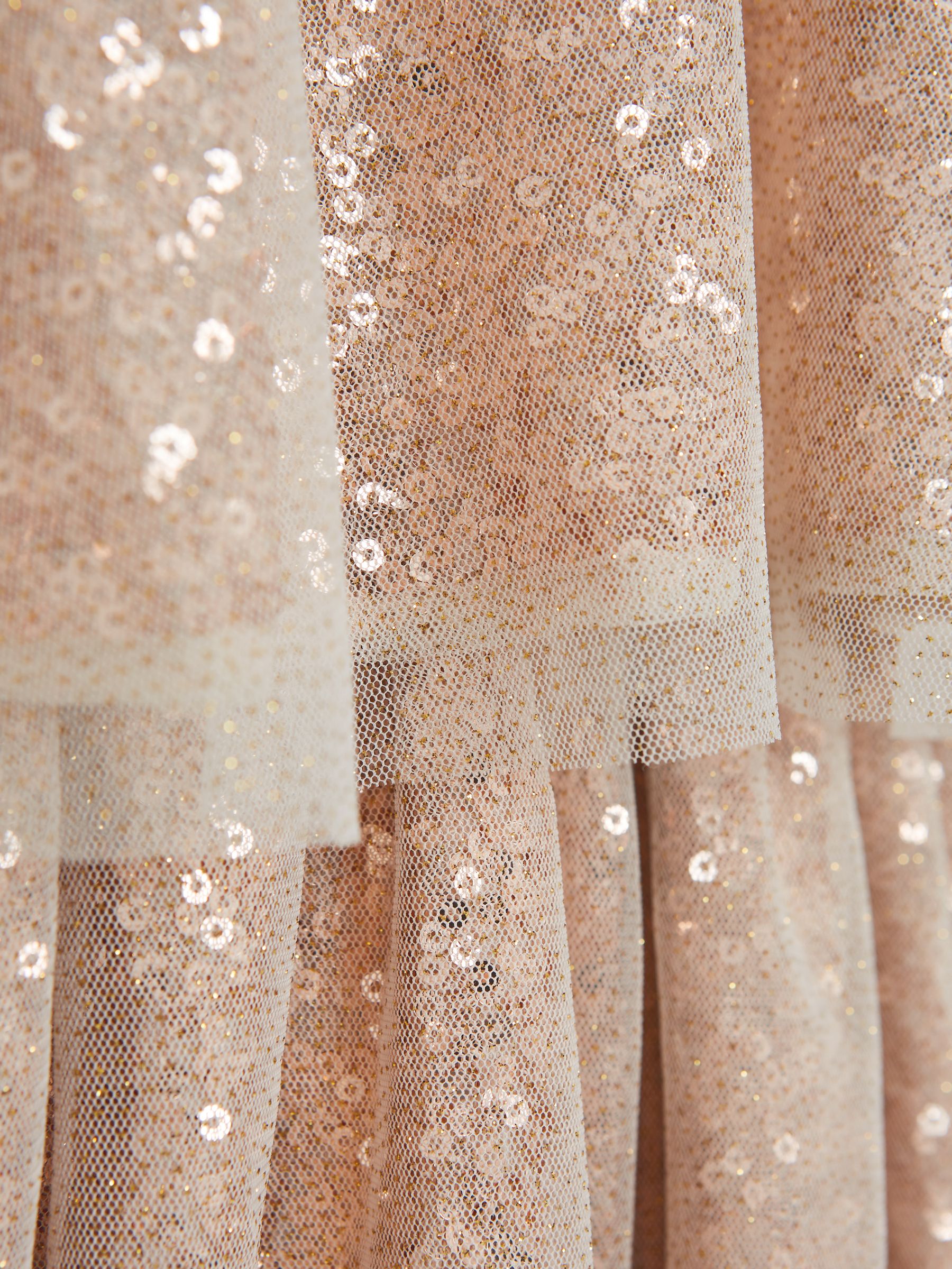 Senior Sequin Sheer Tutu Dress in Gold - Image 6 of 6