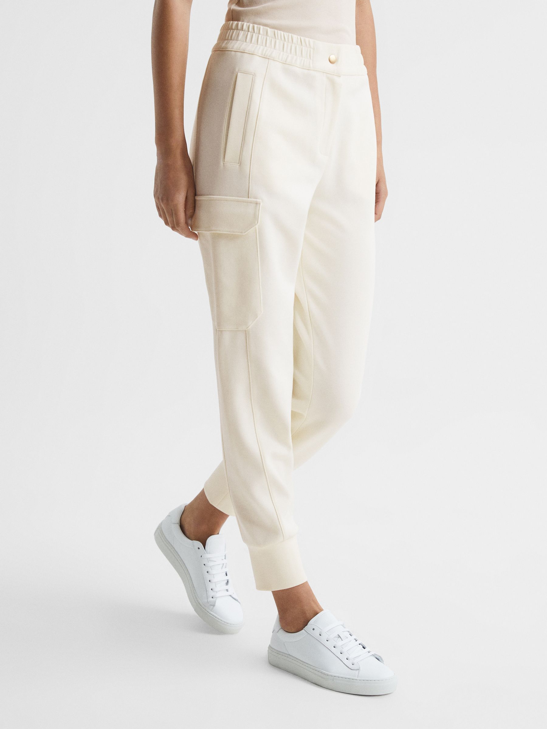 Technical Joggers in Cream - Image 1 of 7