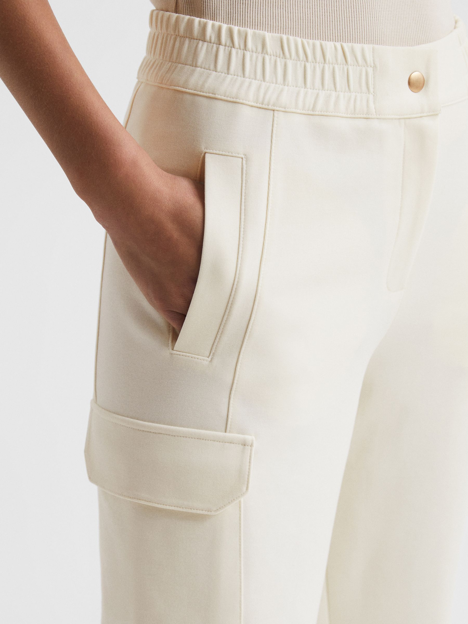 Technical Joggers in Cream - Image 4 of 7