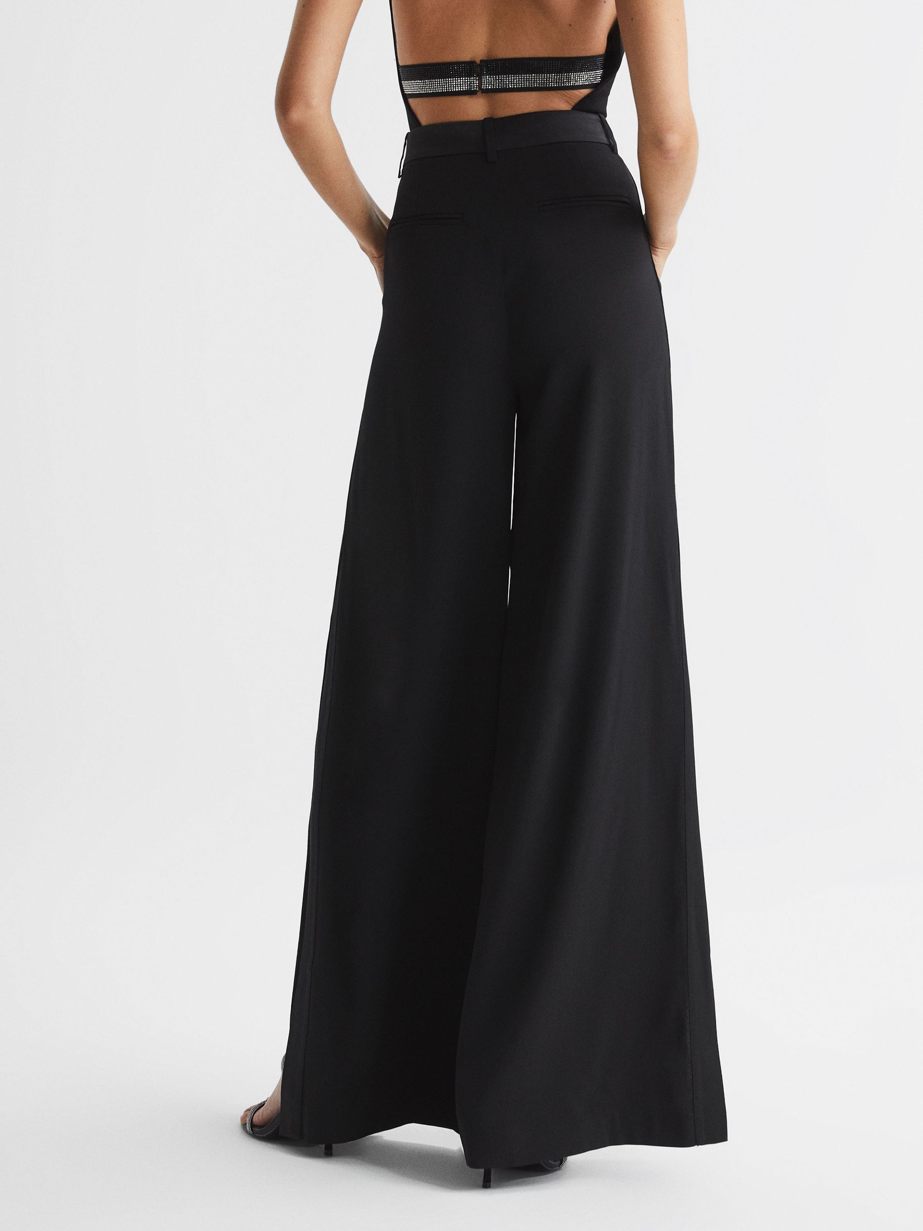 Extreme Split Wide Leg Trousers in Black - Image 5 of 6