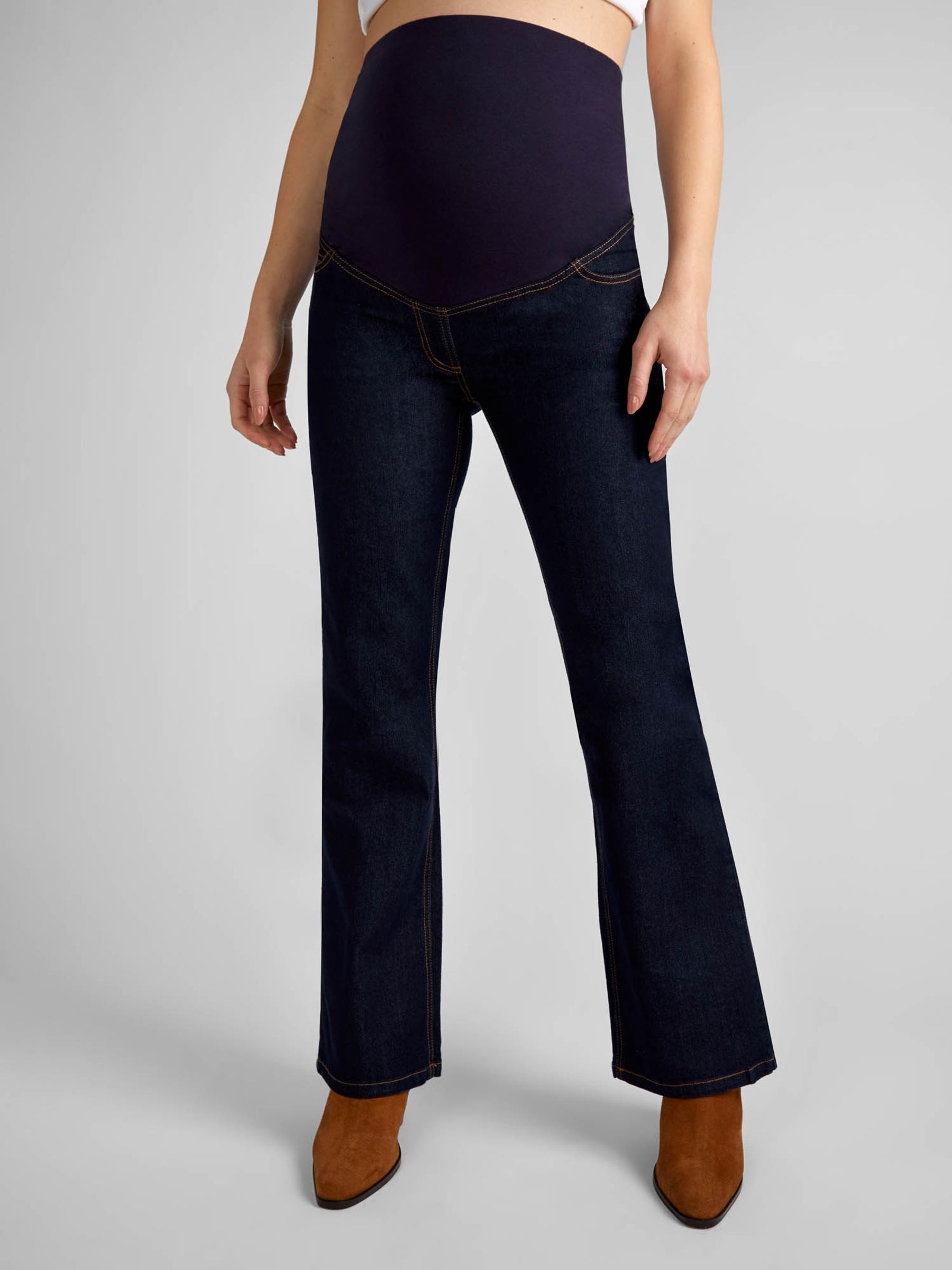 Dark Wash Blue Bootcut Maternity Denim Jeans - Image 1 of 4