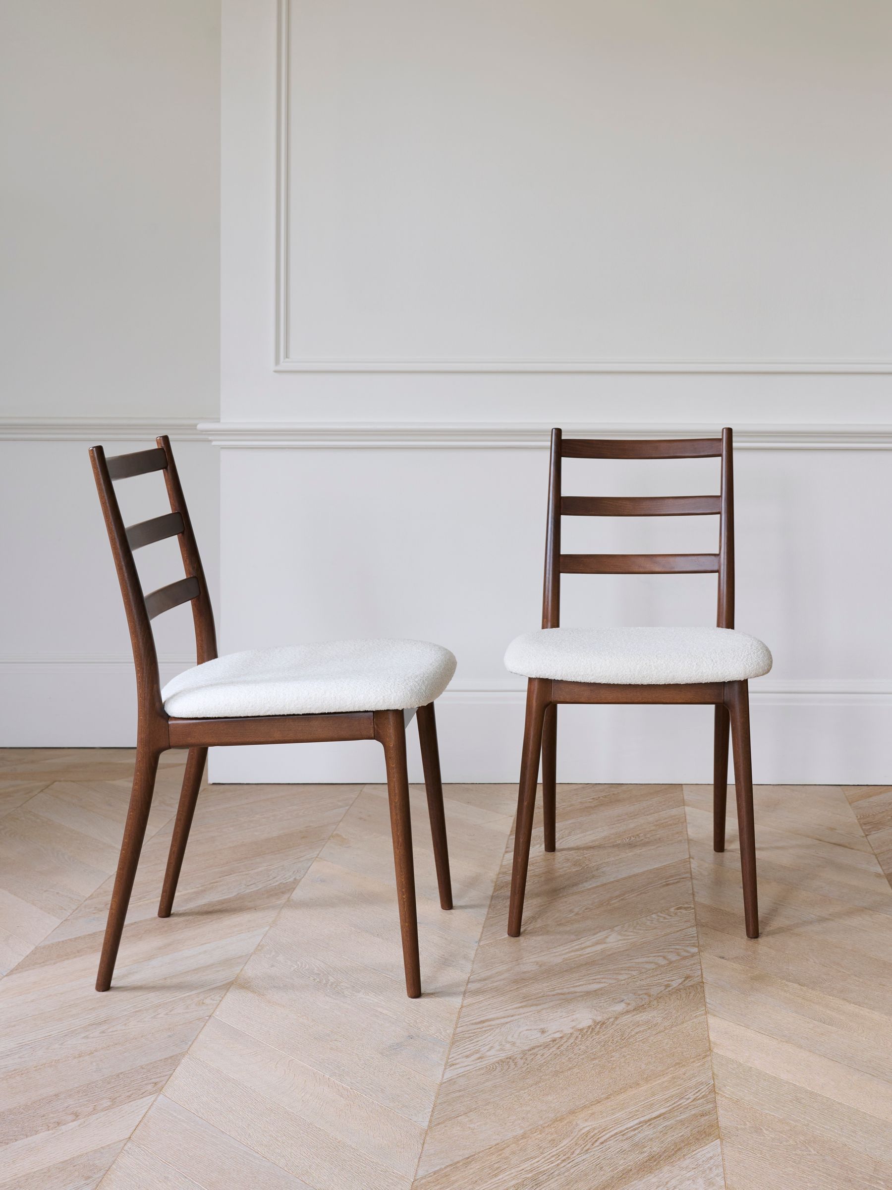 Jasper Conran London Set of 2 Chenille Natural Highbury Dining Chairs - Image 1 of 6