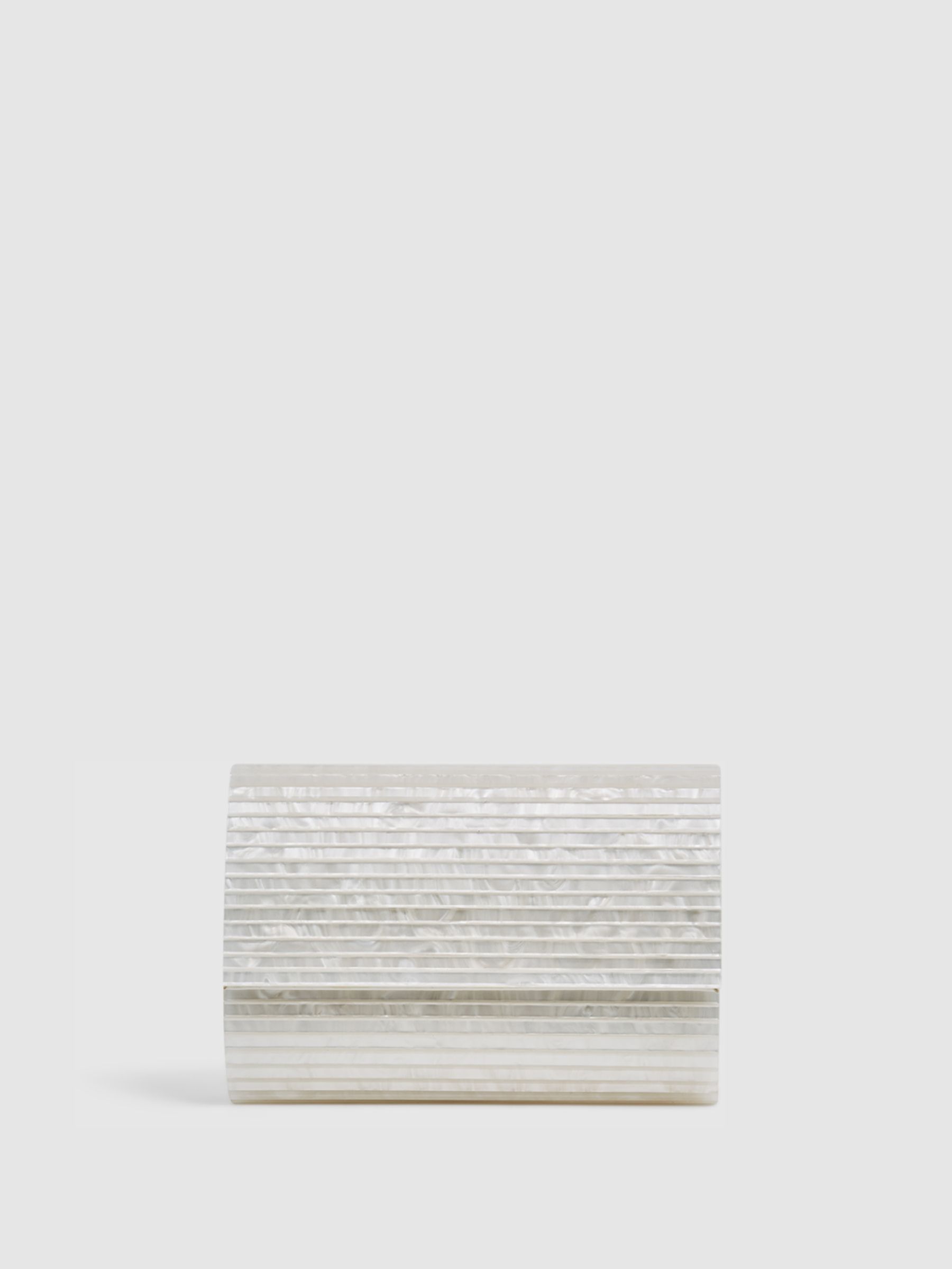 Pearl Effect Clutch Bag in White - Image 1 of 6