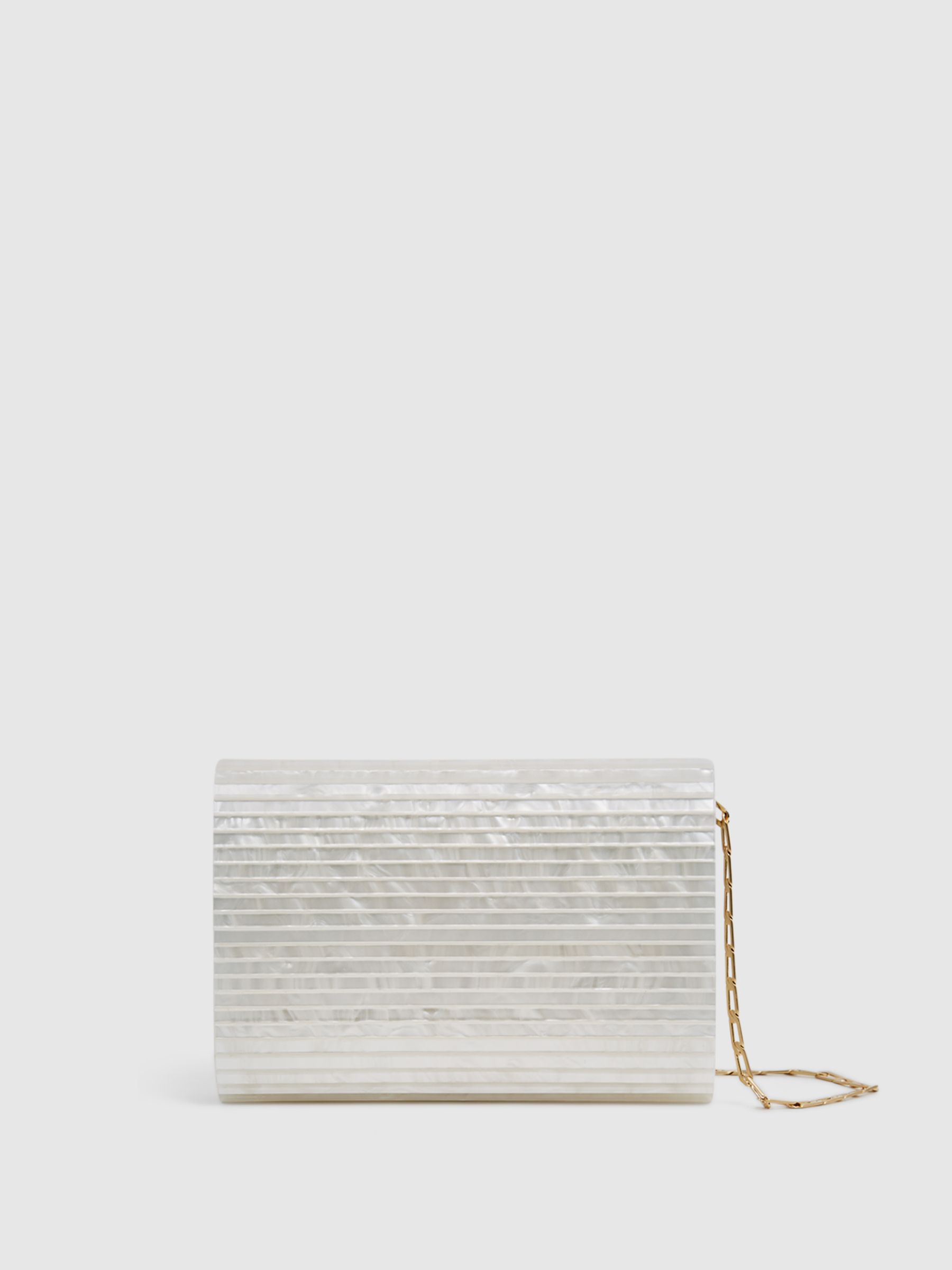 Pearl Effect Clutch Bag in White - Image 4 of 6