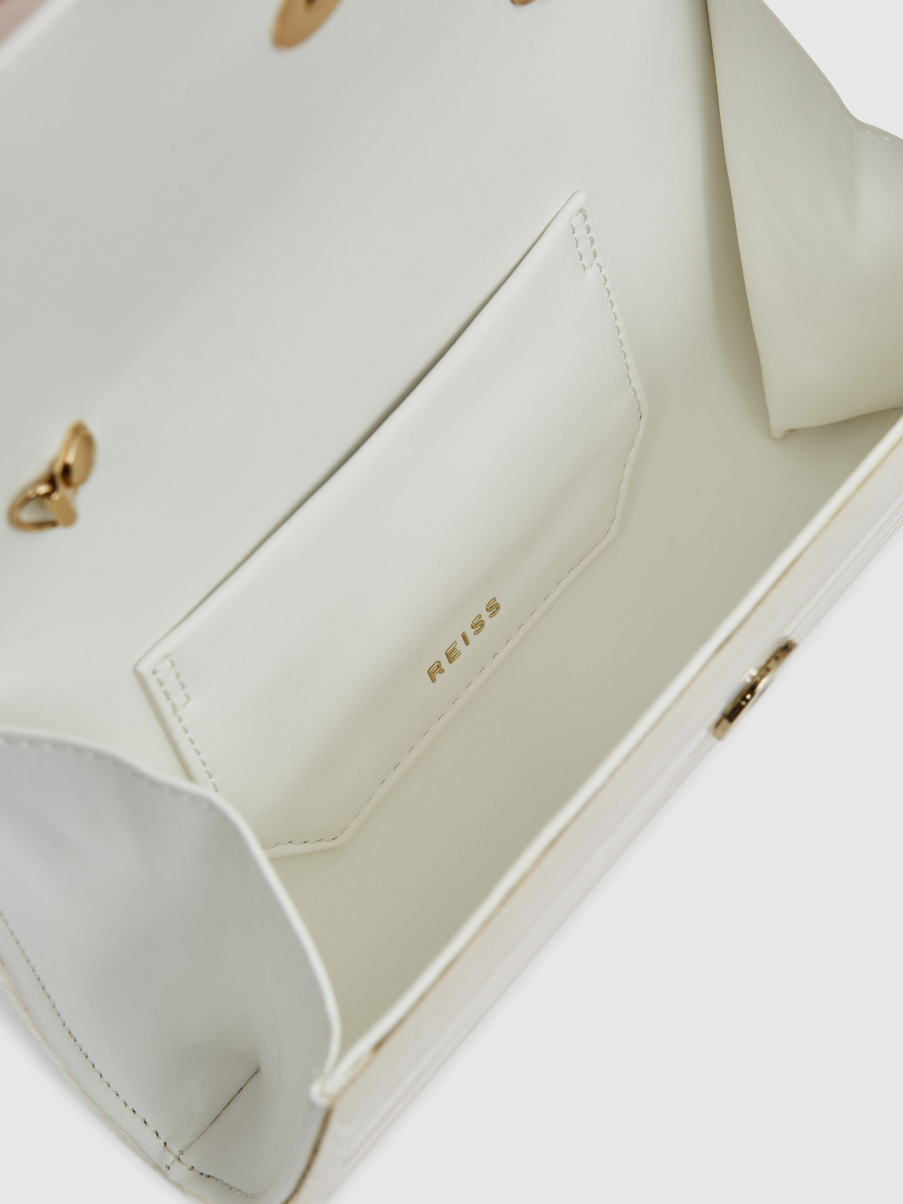 Pearl Effect Clutch Bag in White - Image 5 of 6