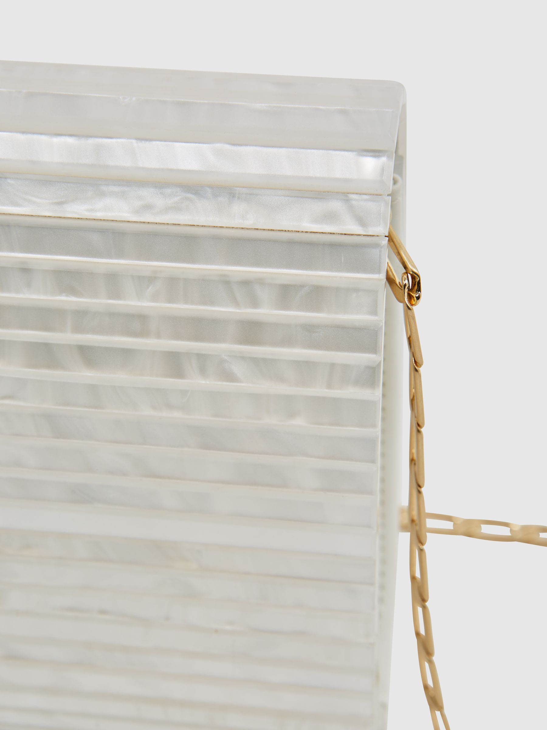 Pearl Effect Clutch Bag in White - Image 6 of 6