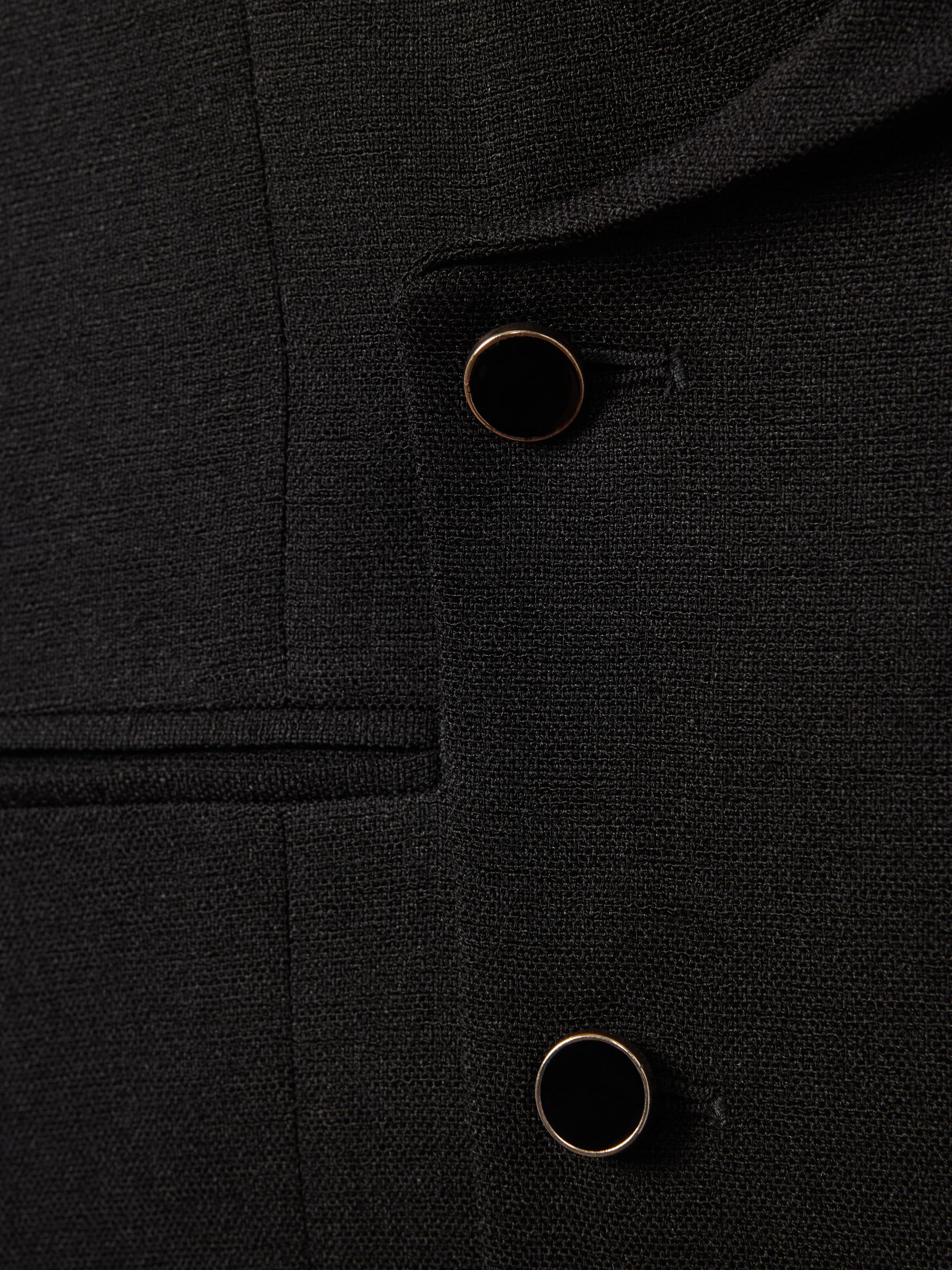 Slim Fit Double Breasted Tuxedo Waistcoat in Black - Image 7 of 7