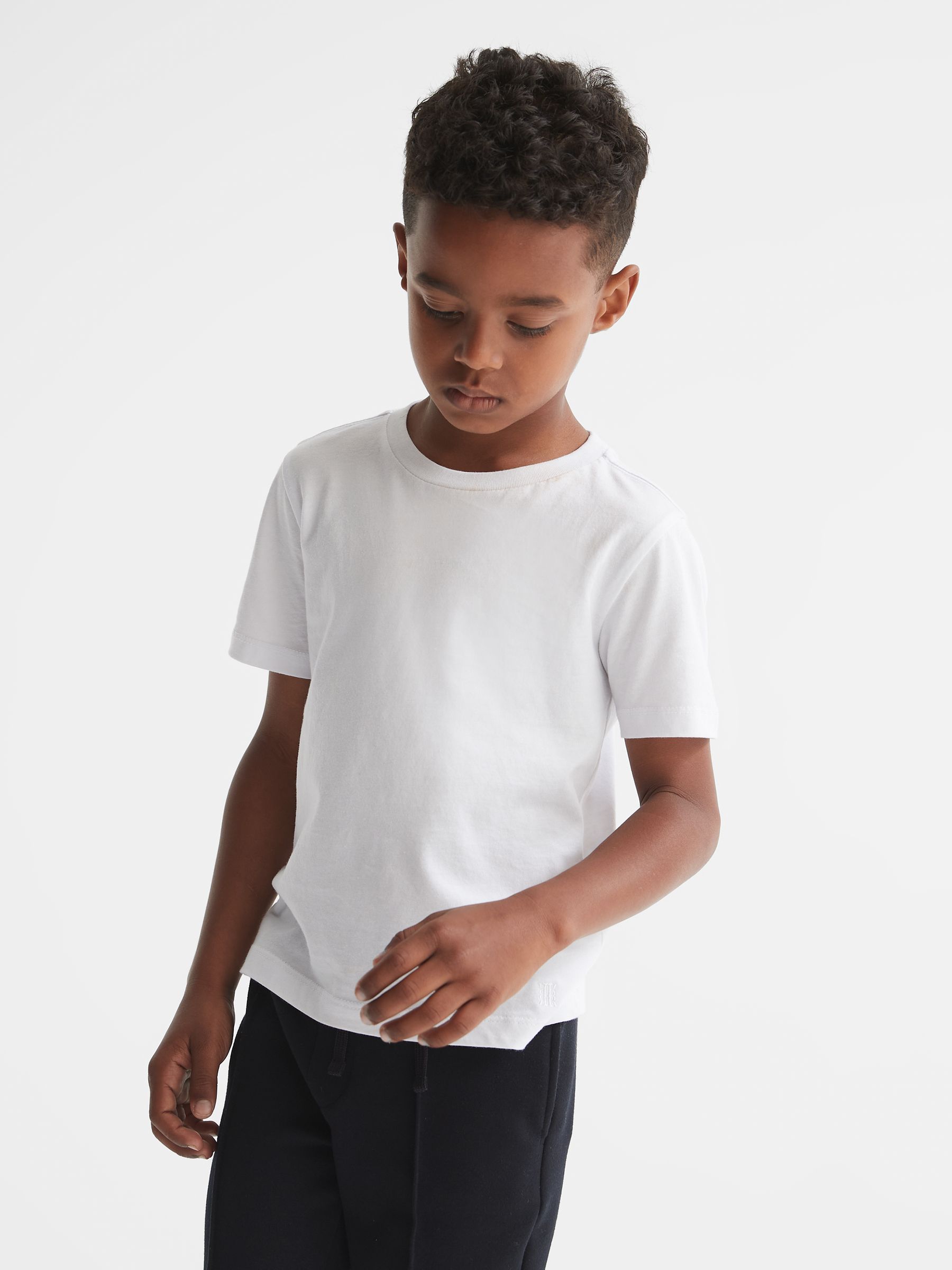 3-9 yrs Crew Neck T-Shirt in White - Image 1 of 7