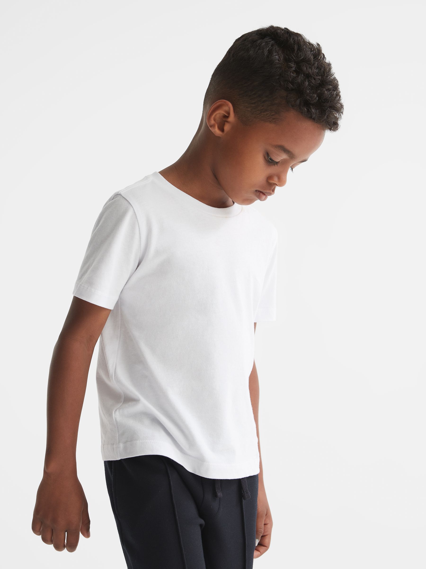 3-9 yrs Crew Neck T-Shirt in White - Image 3 of 7