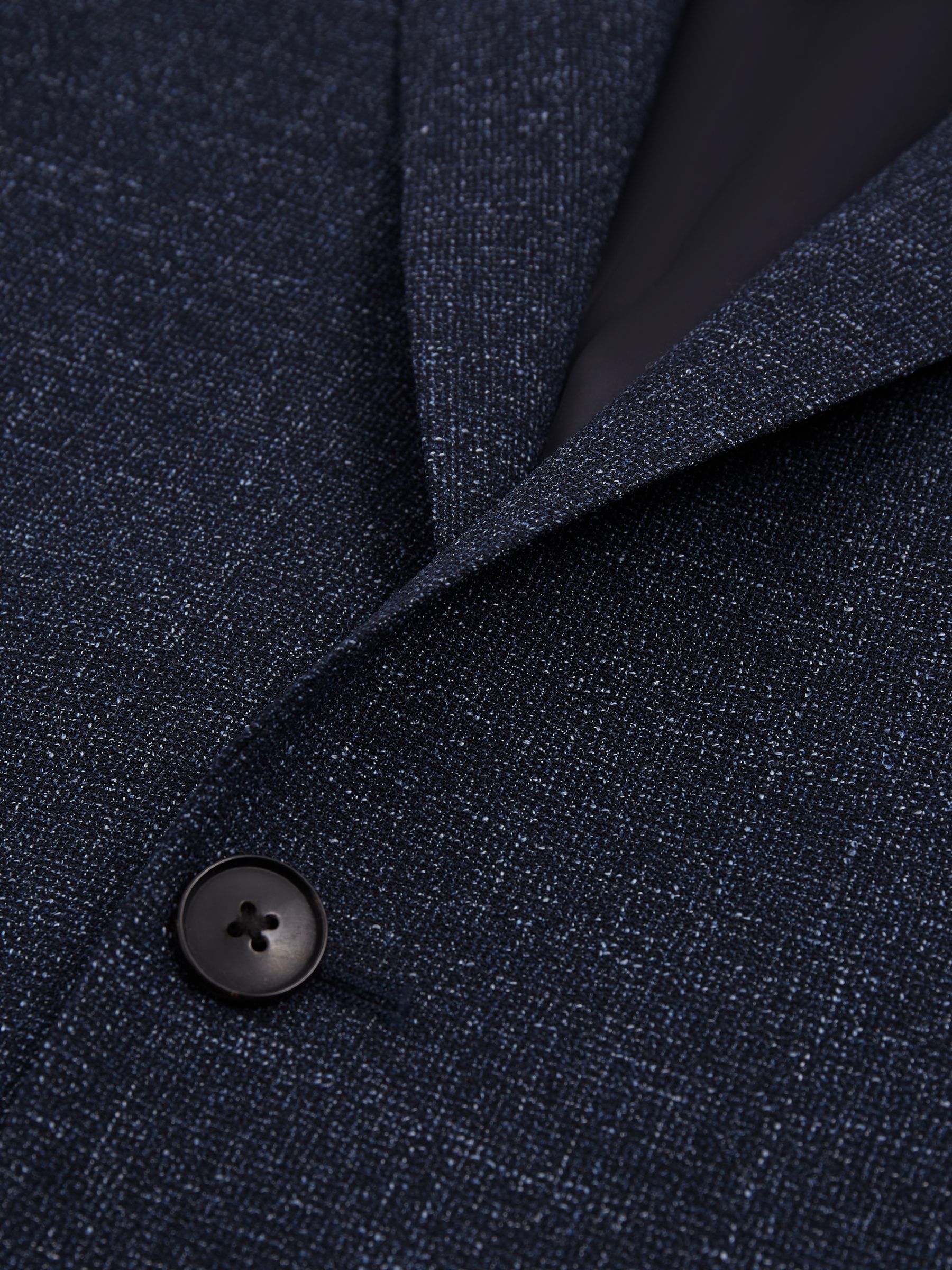 Seep Navy Single Breasted Flecked Slim Fit Blazer - Image 10 of 11