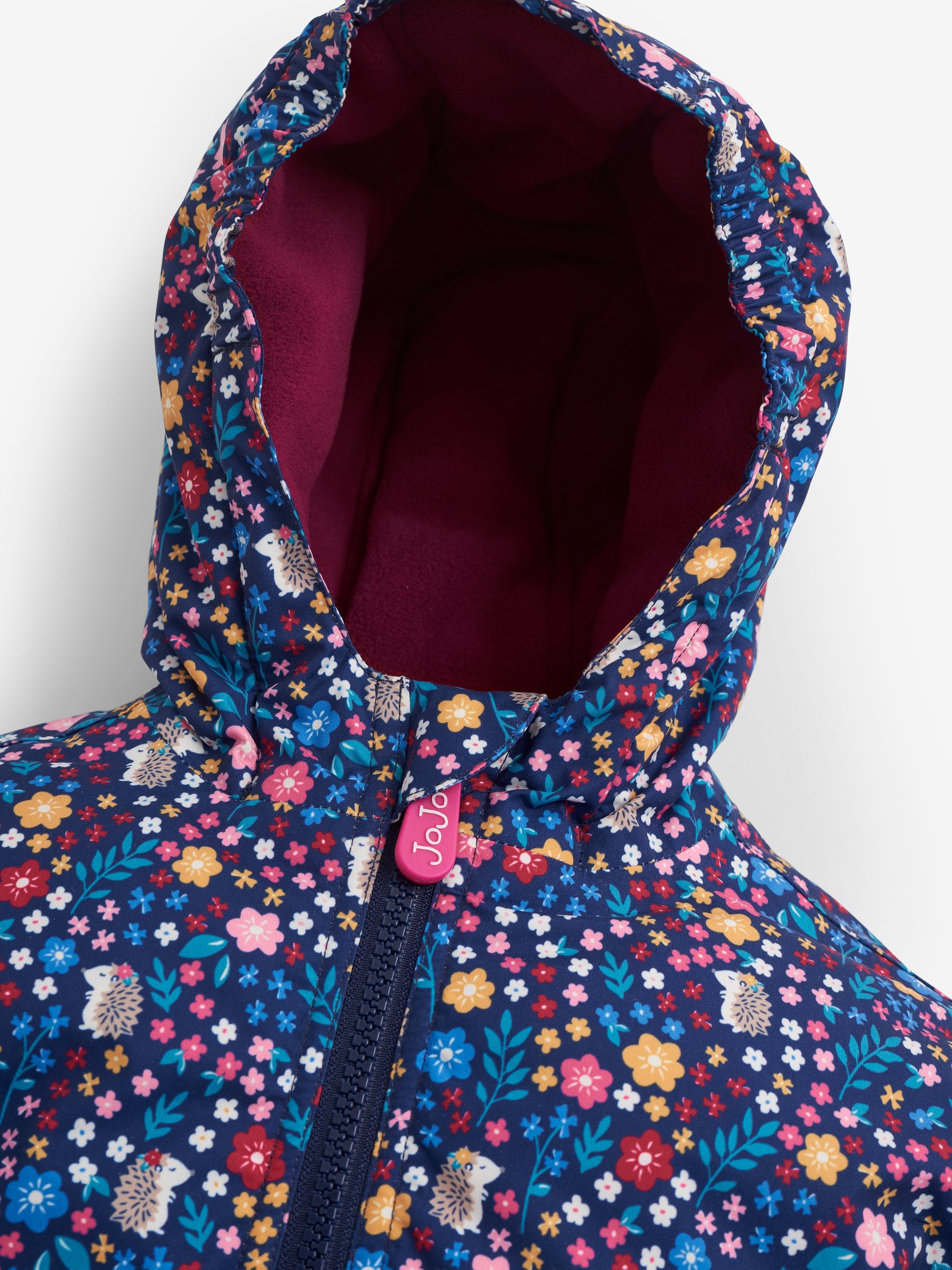 Woodland Reversible Fleece Lined Jacket in Berry - Image 4 of 9