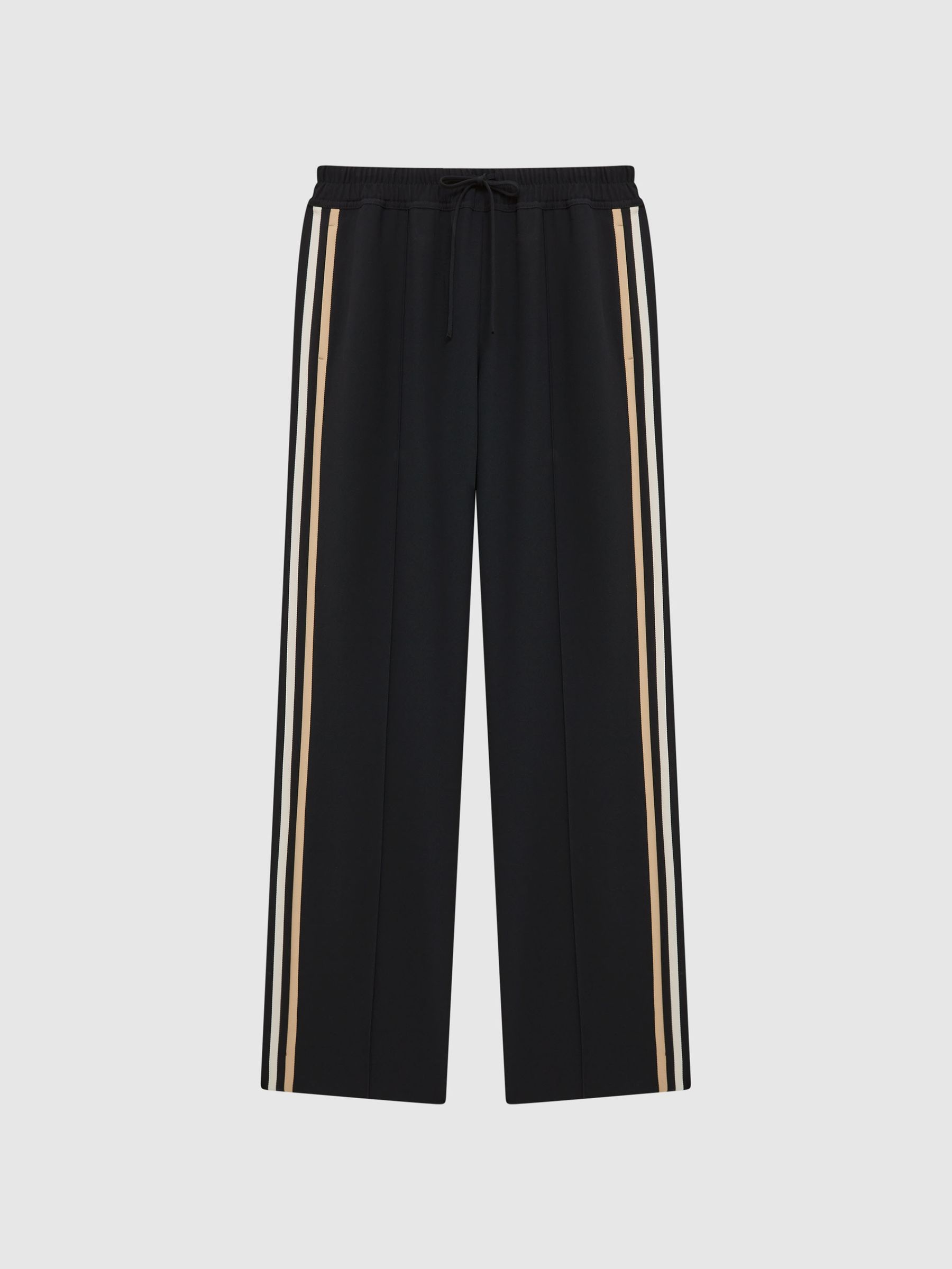 Wide Leg Pull On Trousers in Black - Image 2 of 6