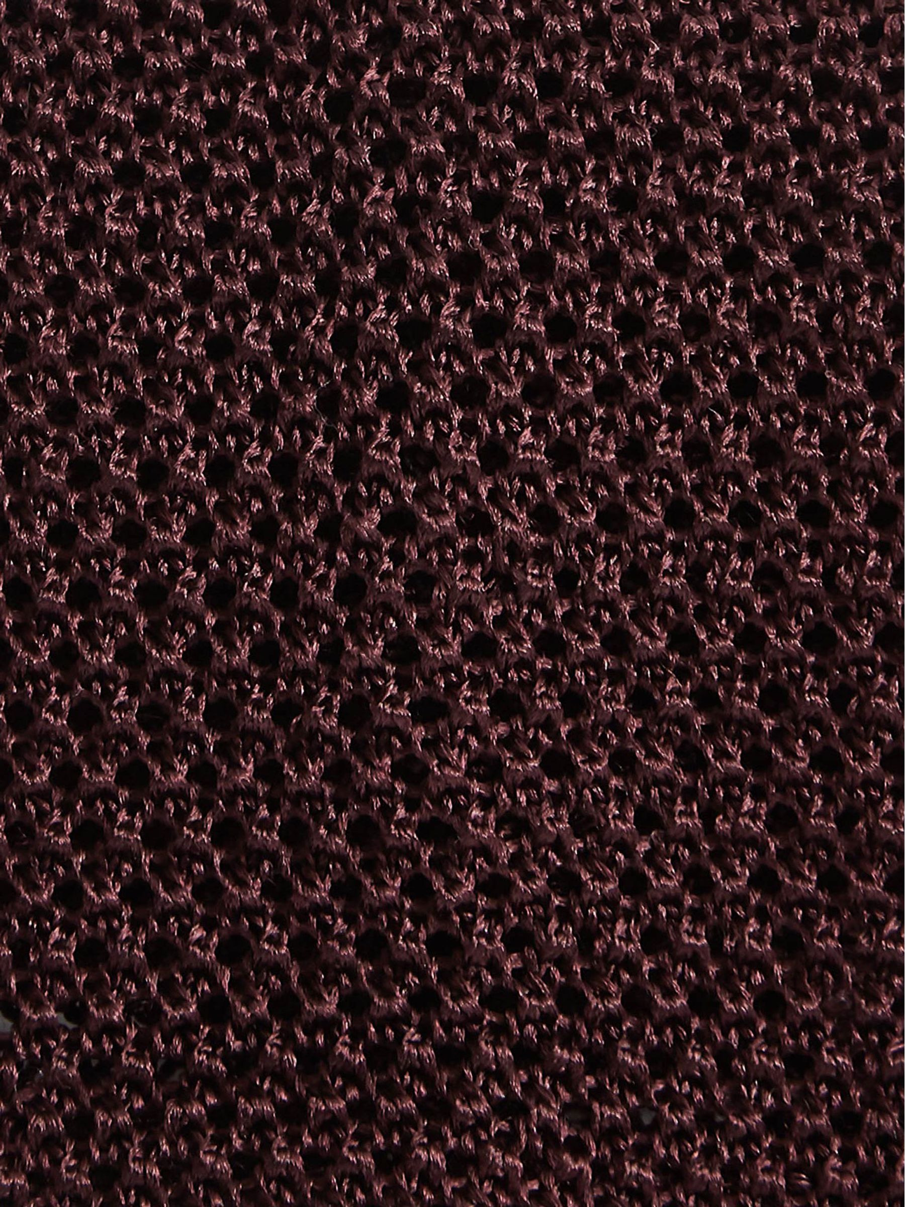 Knitted Silk Tie in Burgundy - Image 4 of 4