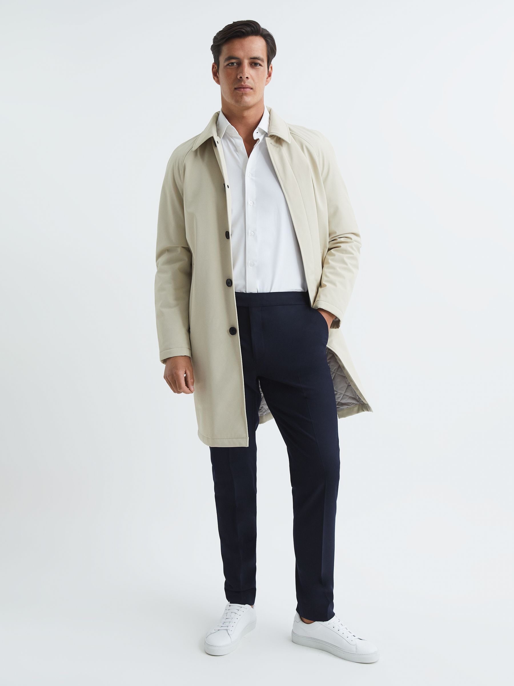 Drawcord Waist Relaxed Trousers in Navy - Image 3 of 5