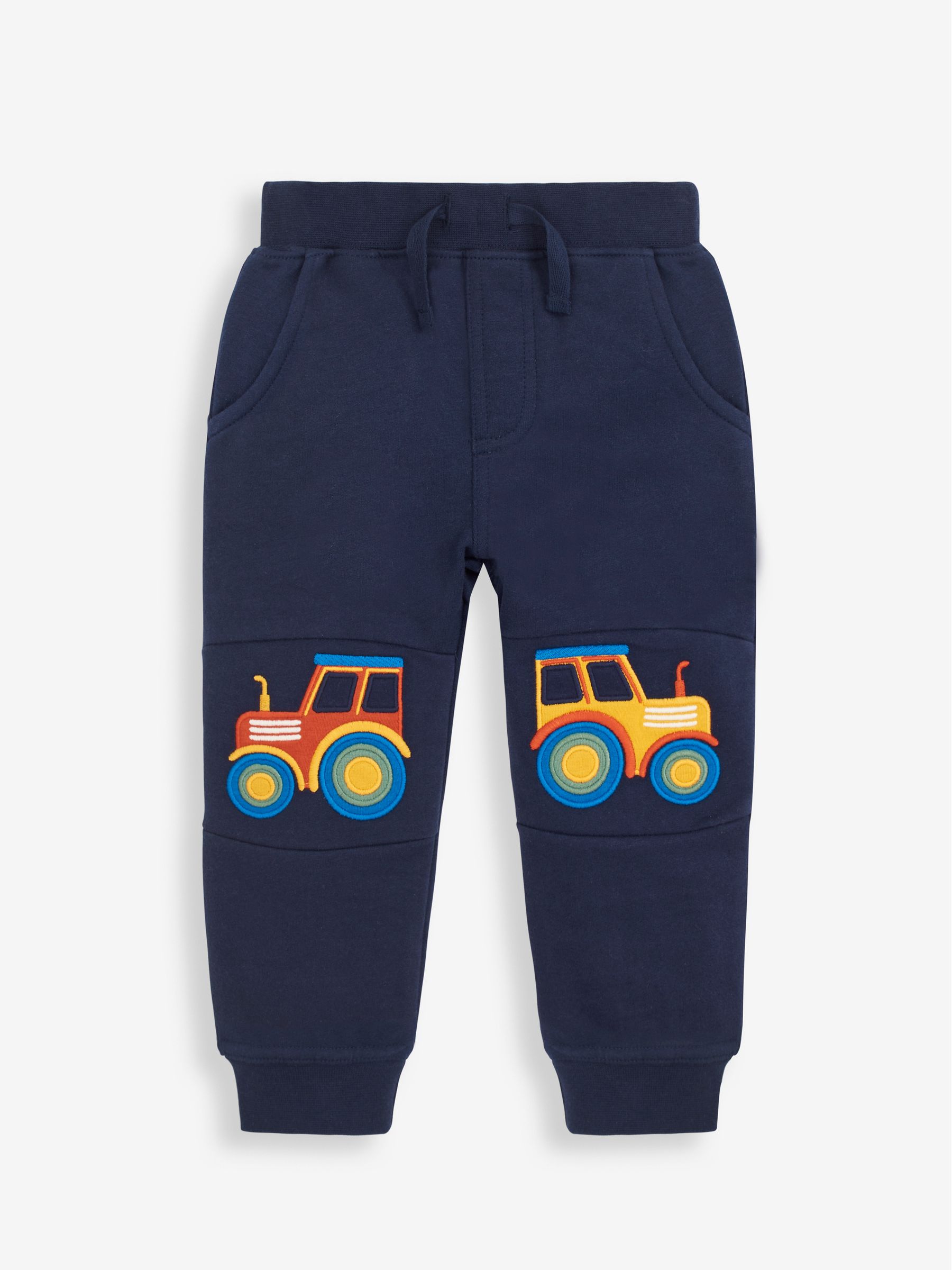Navy Blue Tractor Appliqué Knee Joggers With Pet In Pocket - Image 2 of 5