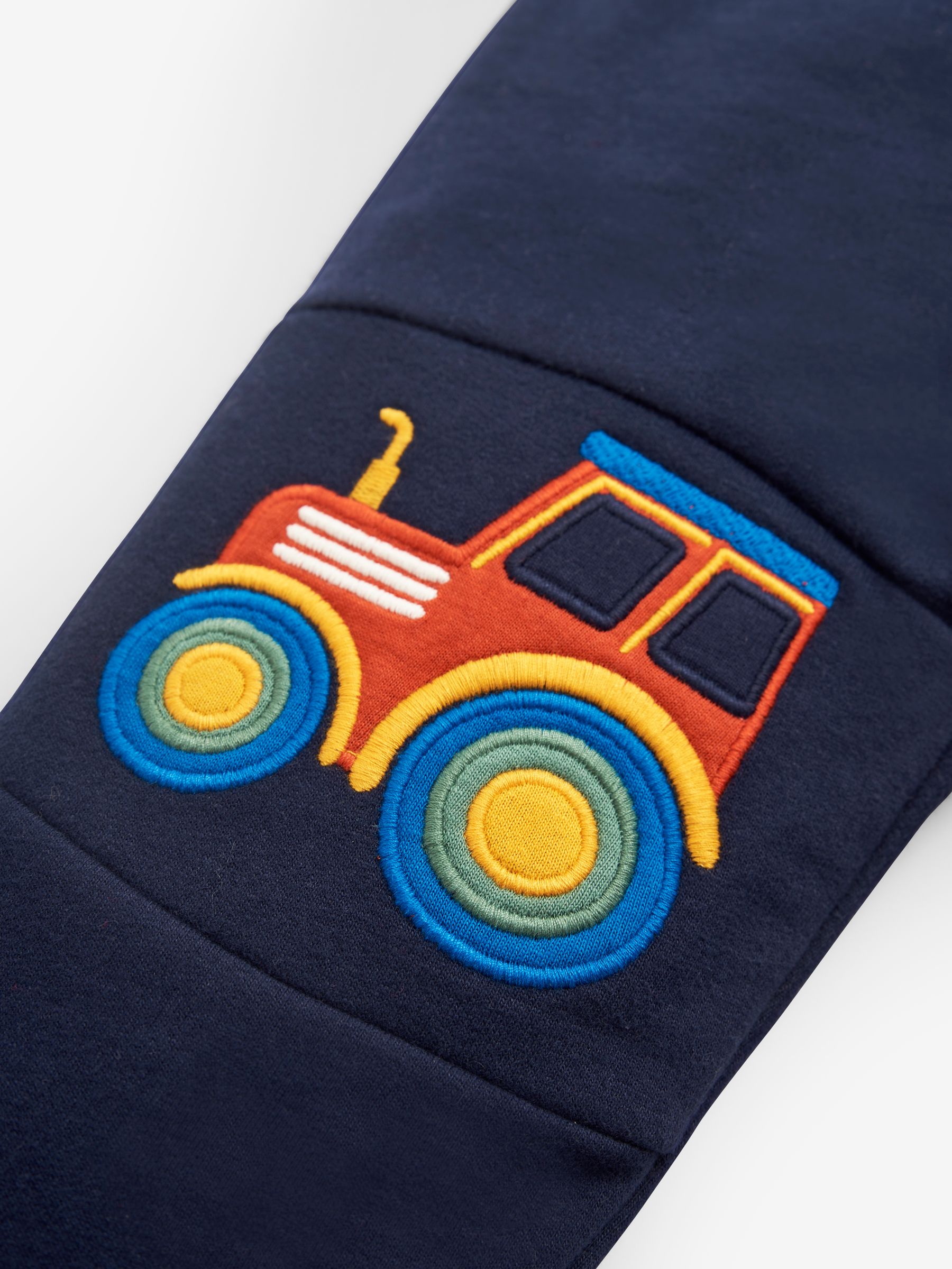 Navy Blue Tractor Appliqué Knee Joggers With Pet In Pocket - Image 3 of 5
