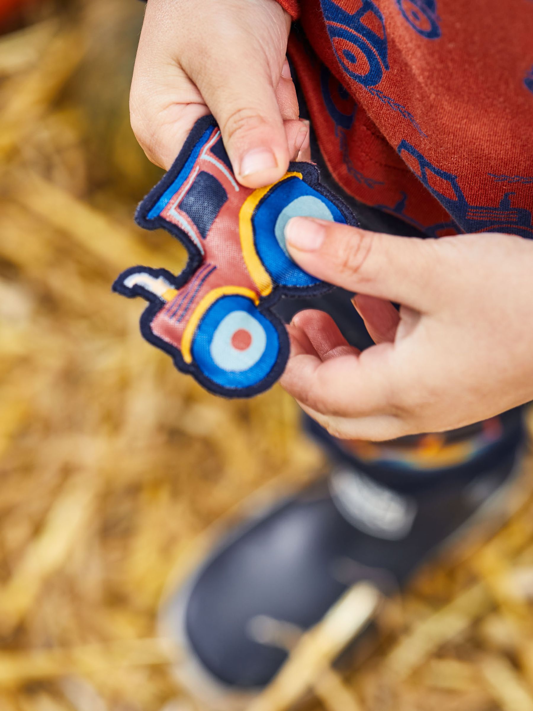 Navy Blue Tractor Appliqué Knee Joggers With Pet In Pocket - Image 5 of 5