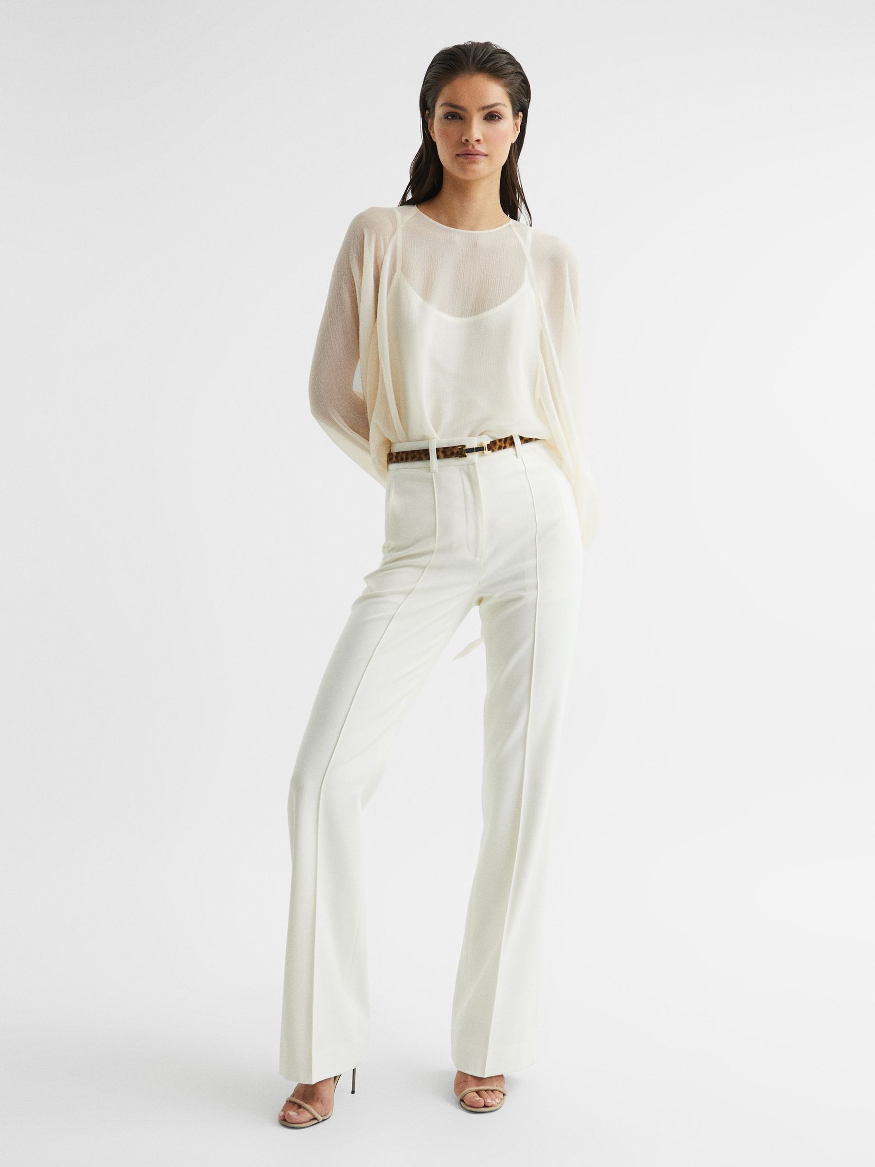 Leather Square Hinge Waist Belt in Brown - Image 2 of 6