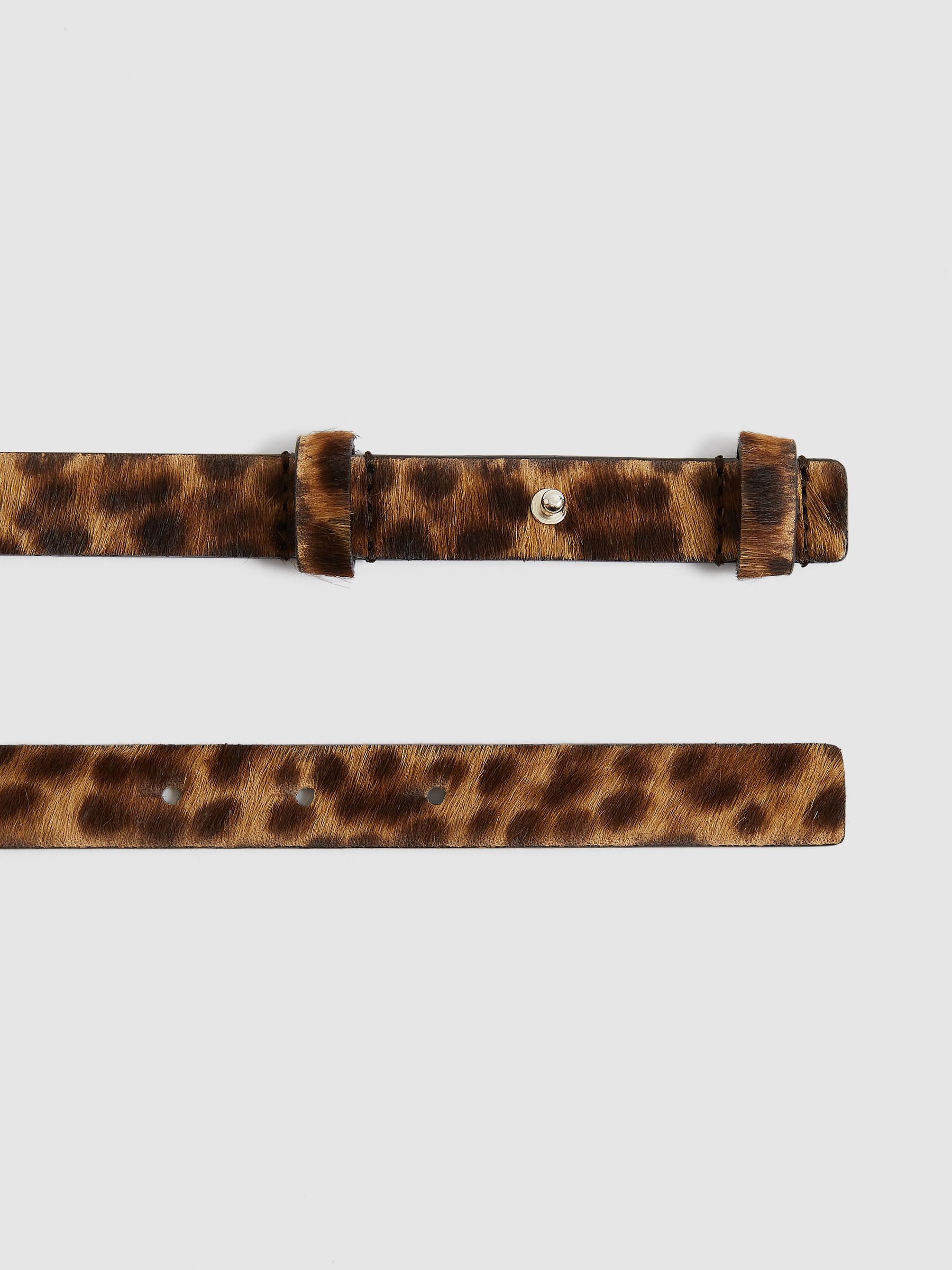 Leather Square Hinge Waist Belt in Brown - Image 5 of 6