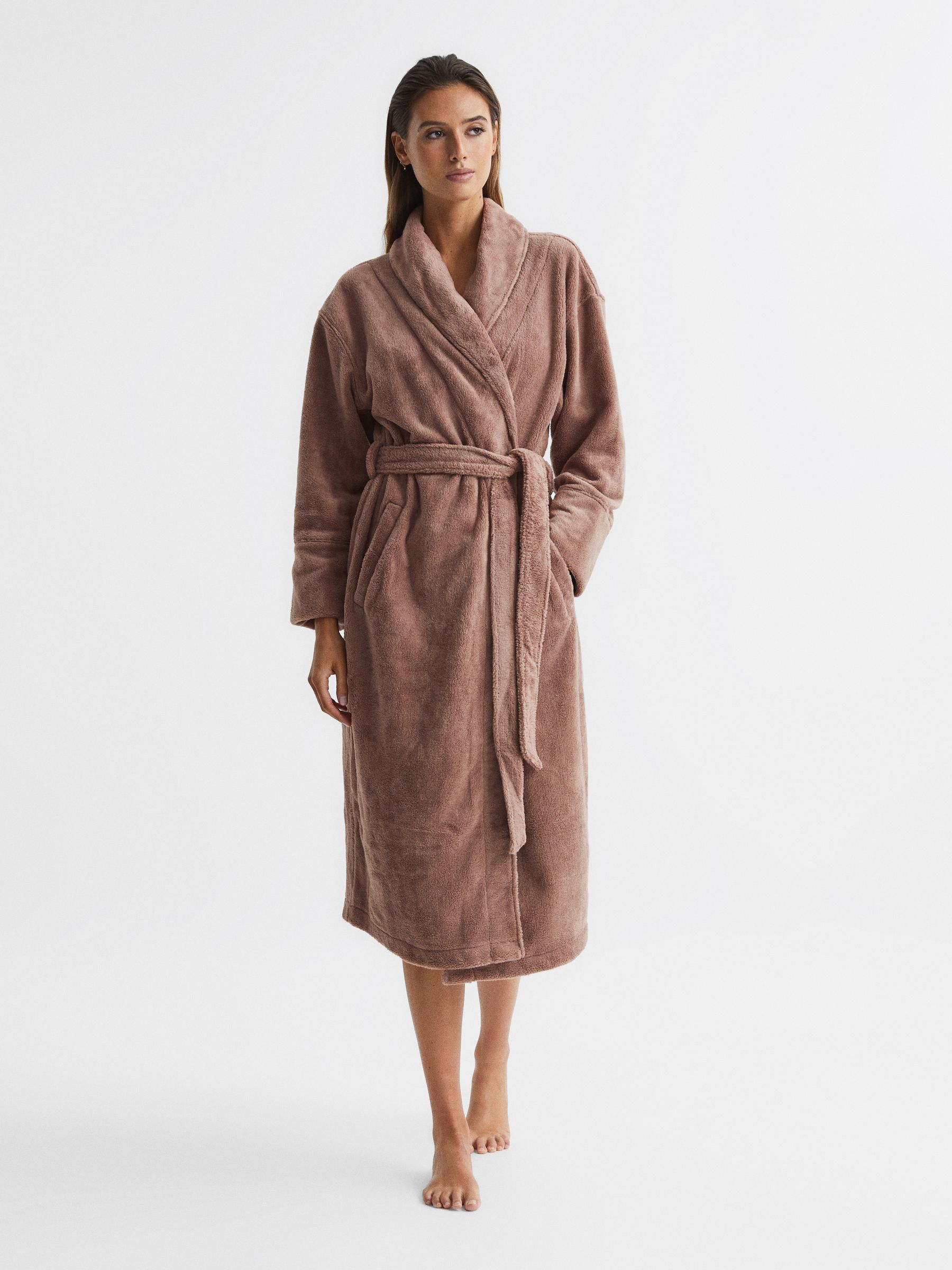 Fluffy Bath Robe in Mink - Image 3 of 7