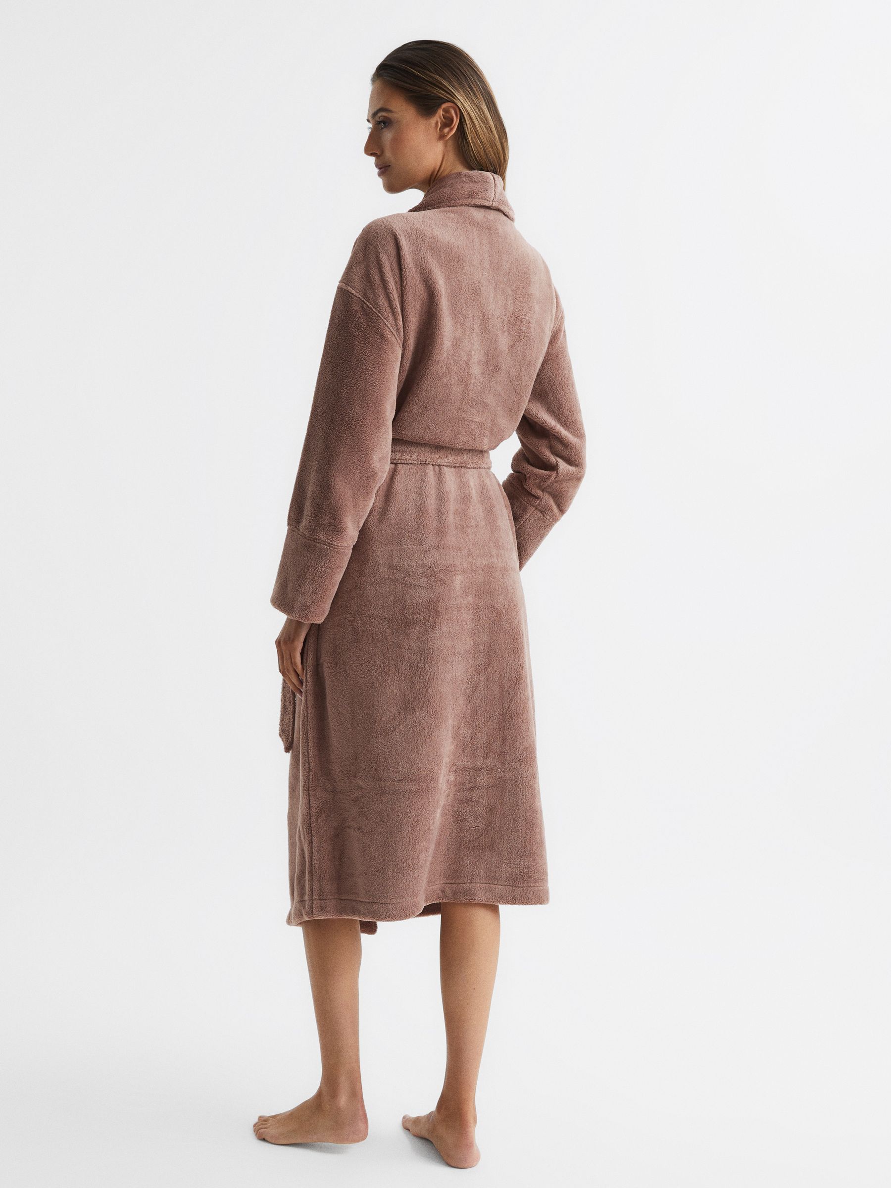 Fluffy Bath Robe in Mink - Image 5 of 7