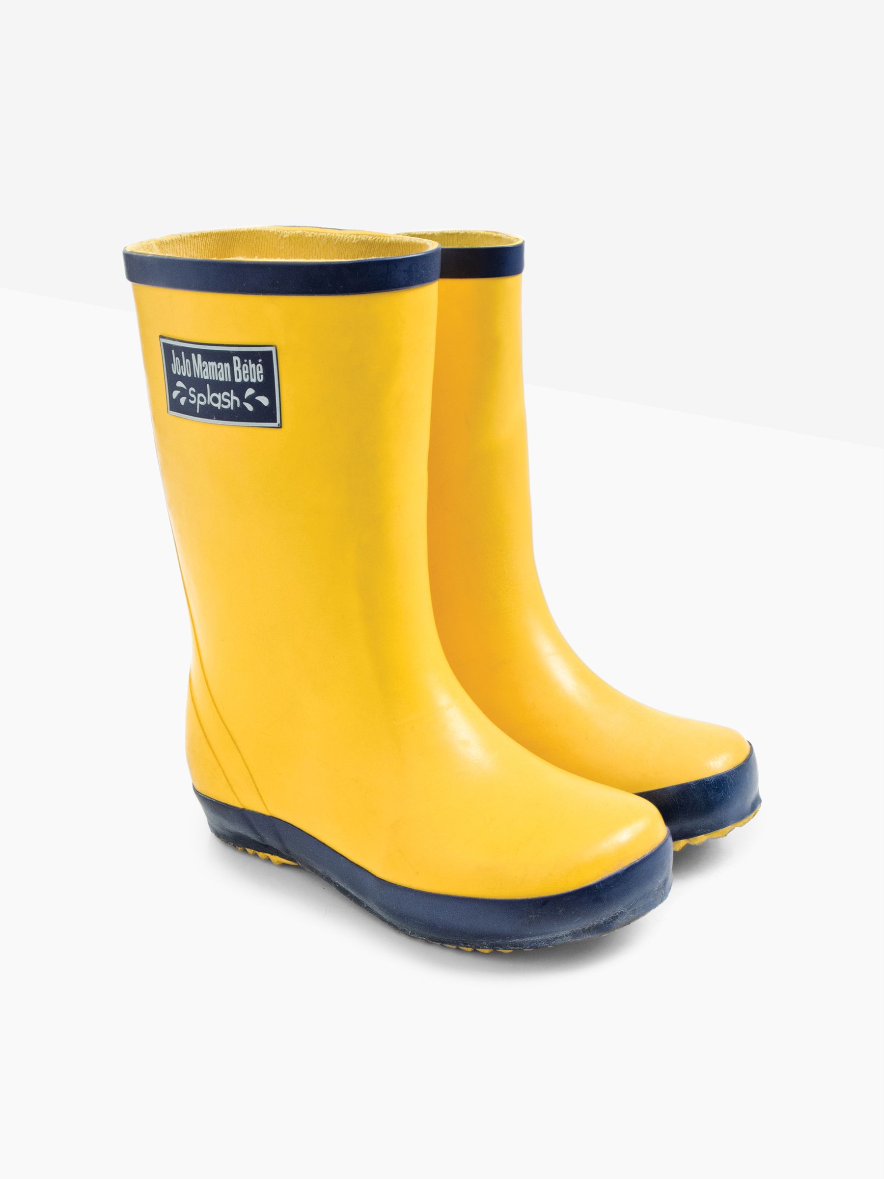 Yellow Contrast Trim Lined Wellies JoJo Maman Bébé
