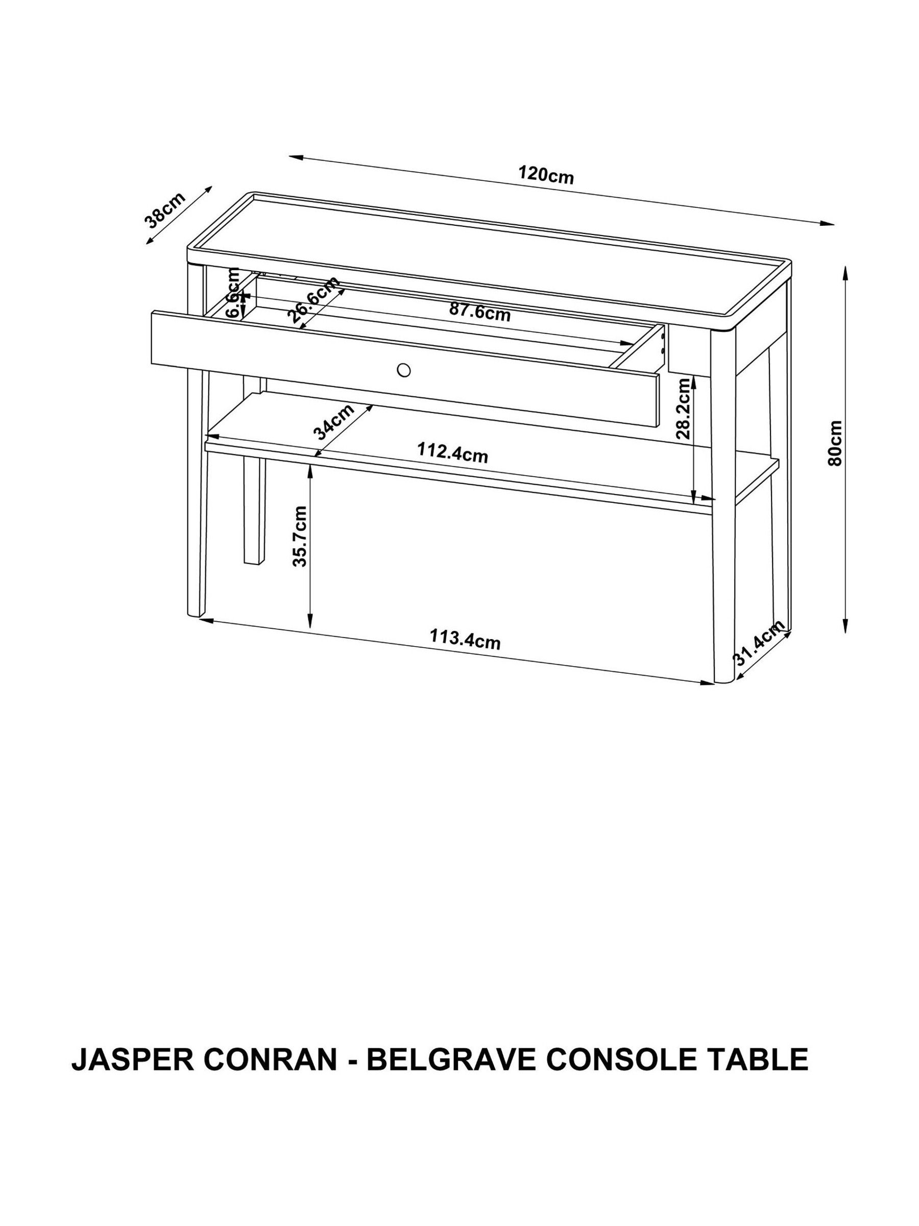 Jasper Conran London Brown Belgrave Walnut Console Table - Image 9 of 9