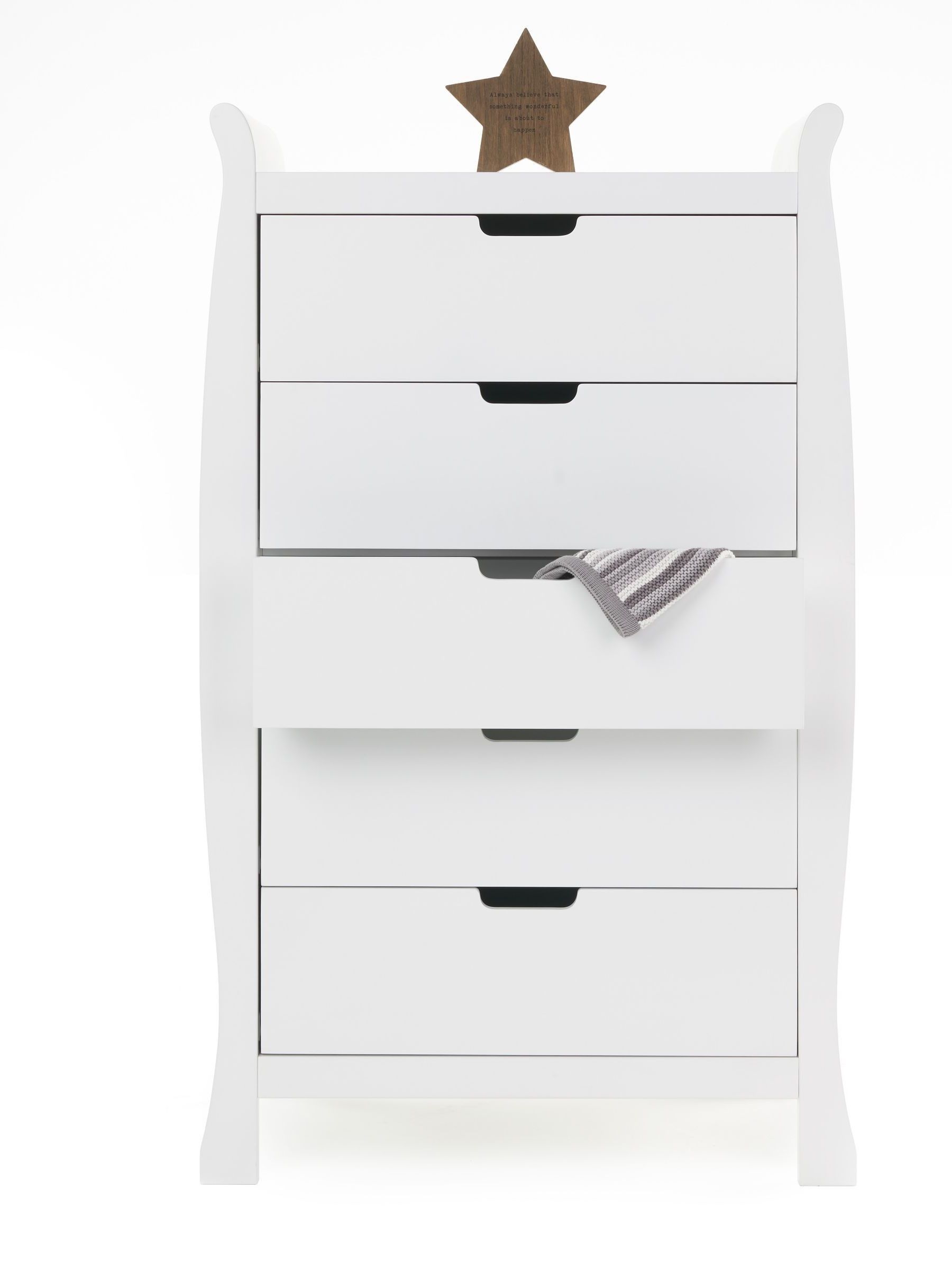 Obaby White Stamford Sleigh Tall Chest of Drawers - Image 3 of 3