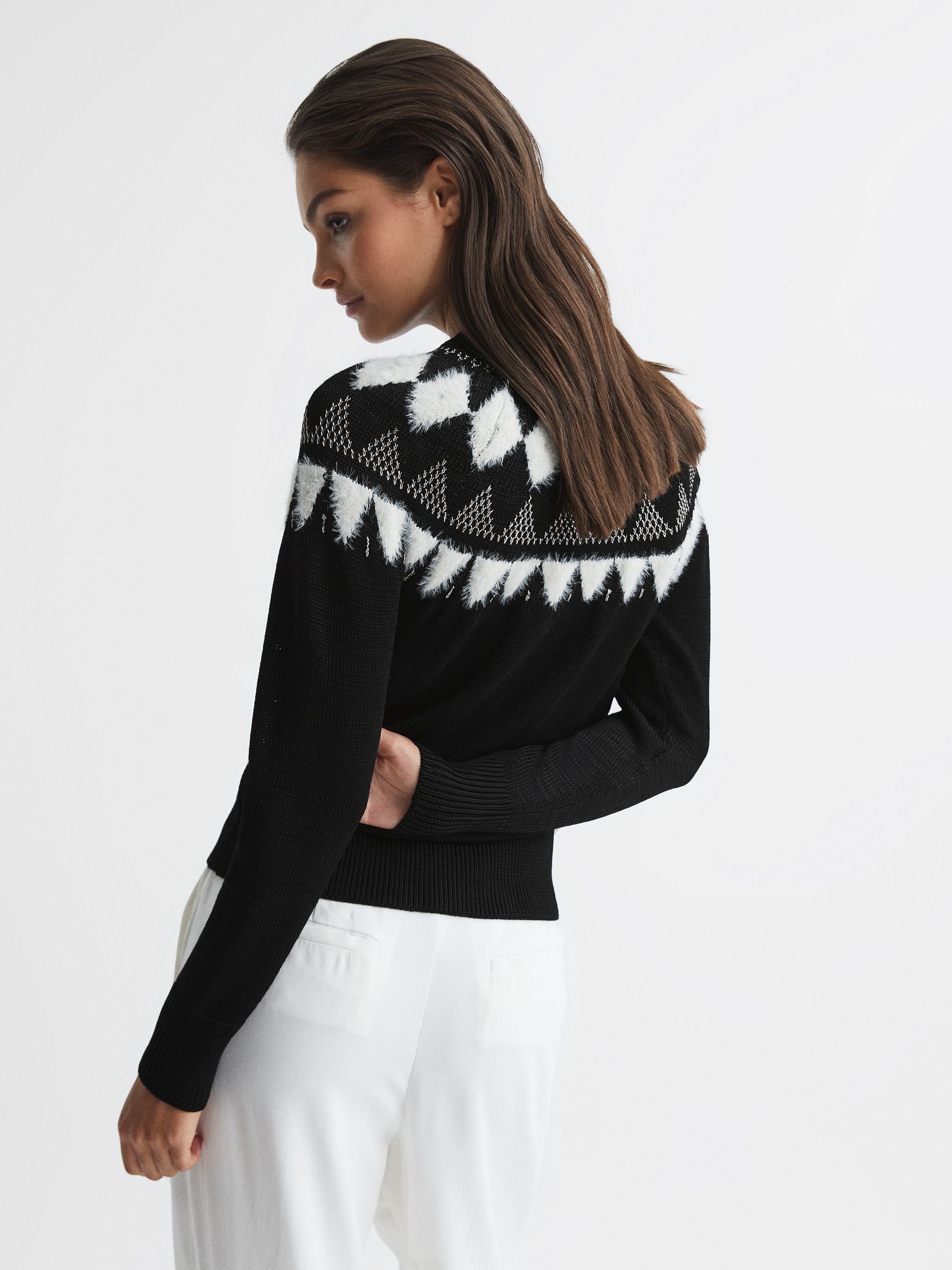 Fairisle Pattern Metallic Jumper in Black - Image 5 of 6