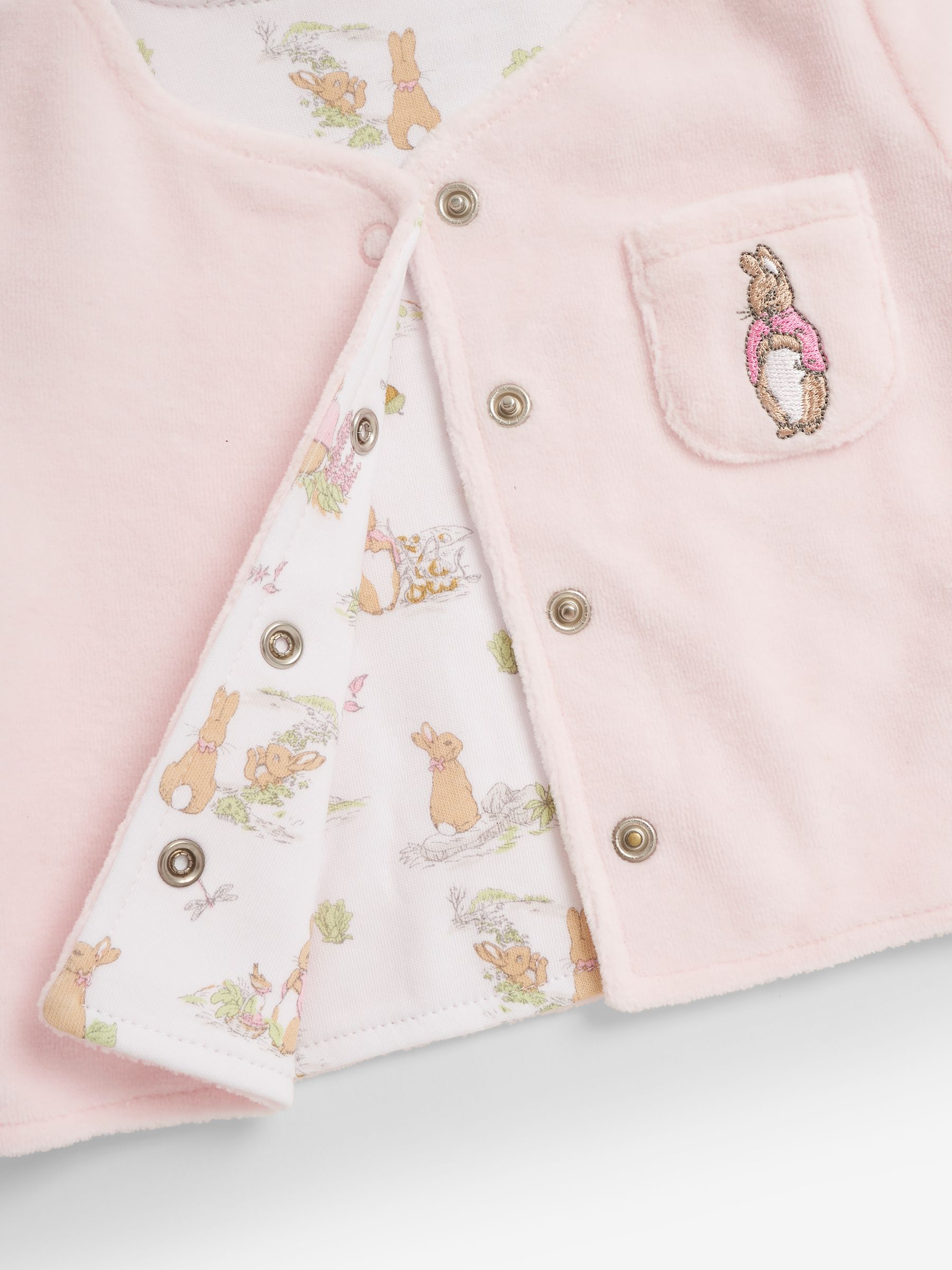 3-Piece Flopsy Bunny Sleepsuit, Jacket & Hat Set in Pink - Image 9 of 9