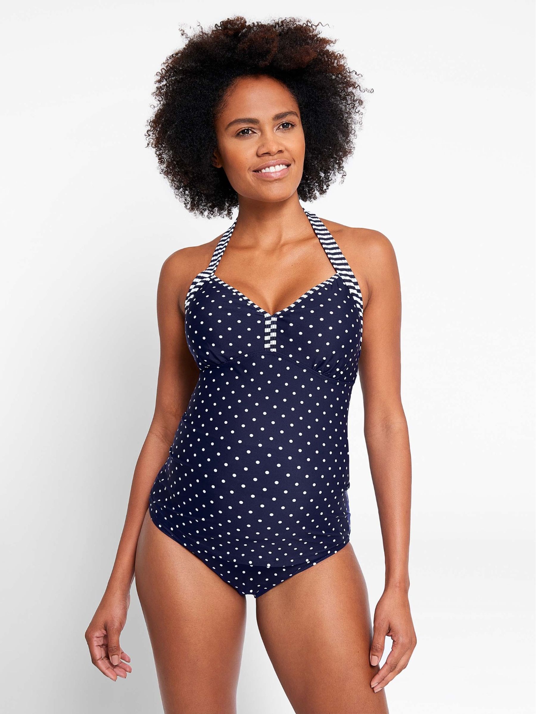 Navy Spot Maternity Tankini Set - Image 2 of 5