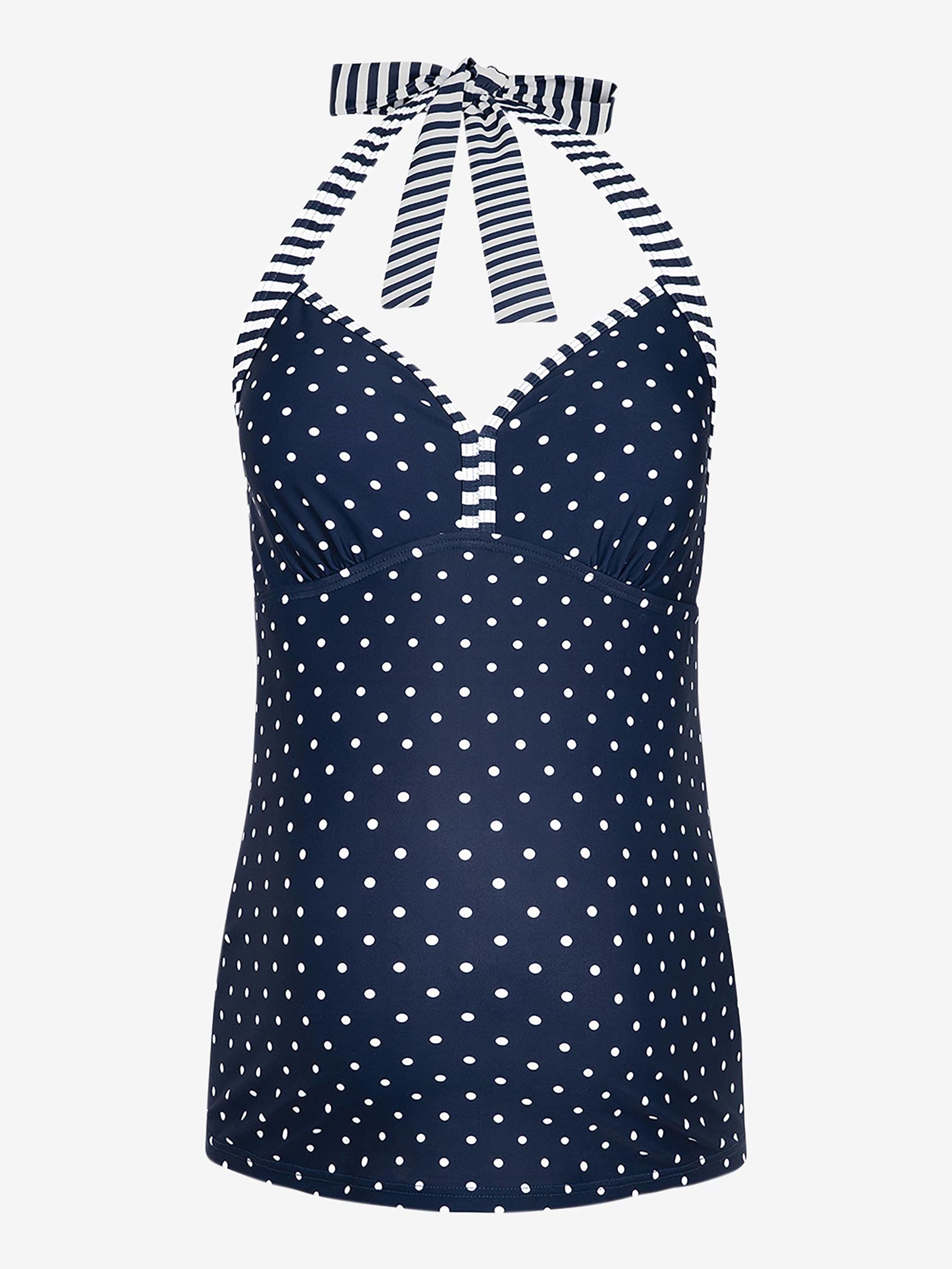 Navy Spot Maternity Tankini Set - Image 3 of 5