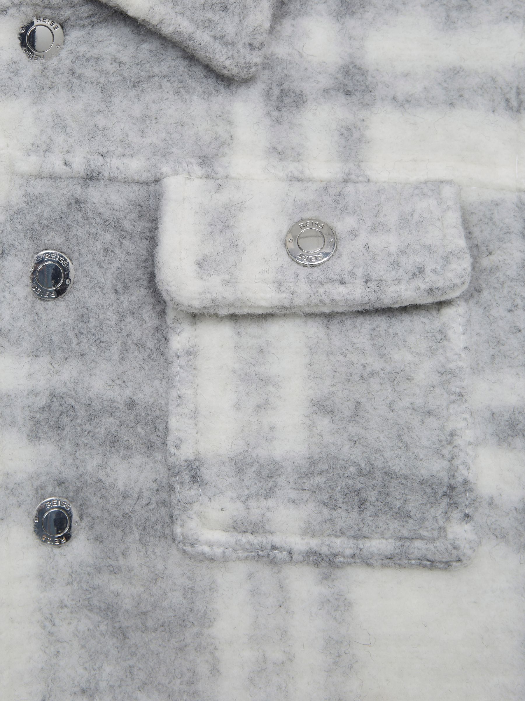 4-9 yrs Checked Overshirt in Grey/Ecru - Image 6 of 6