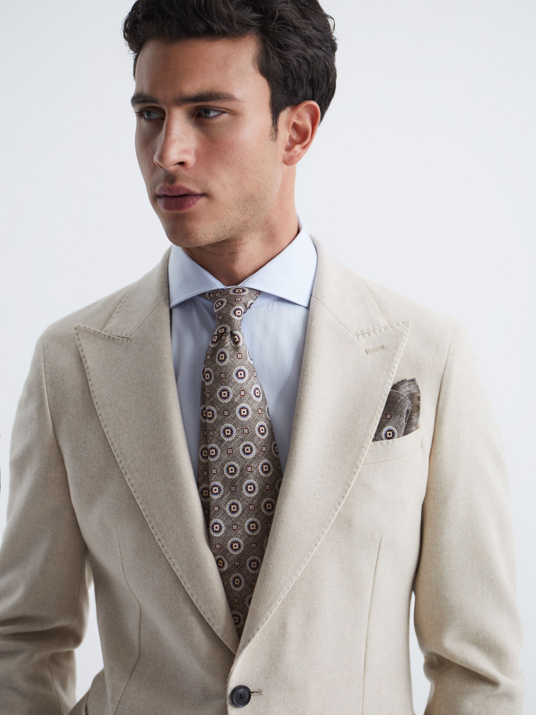 Printed Tie in Grey - Image 2 of 5 Printed Tie in Grey - Image 2 of 5