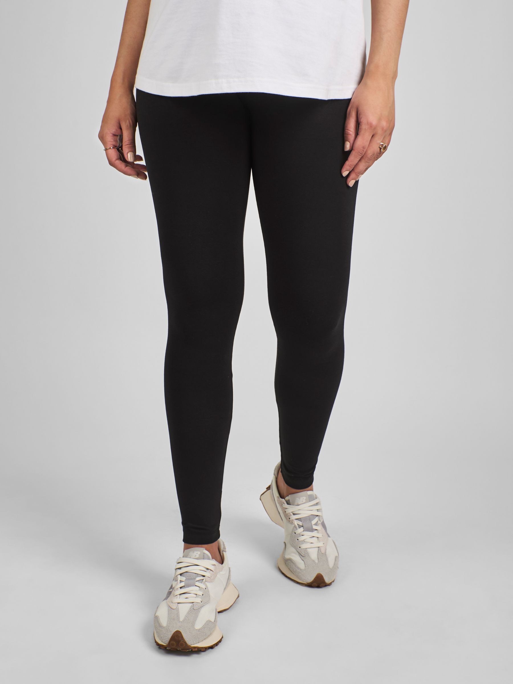 Black Cotton Rich Maternity Leggings - Image 1 of 6