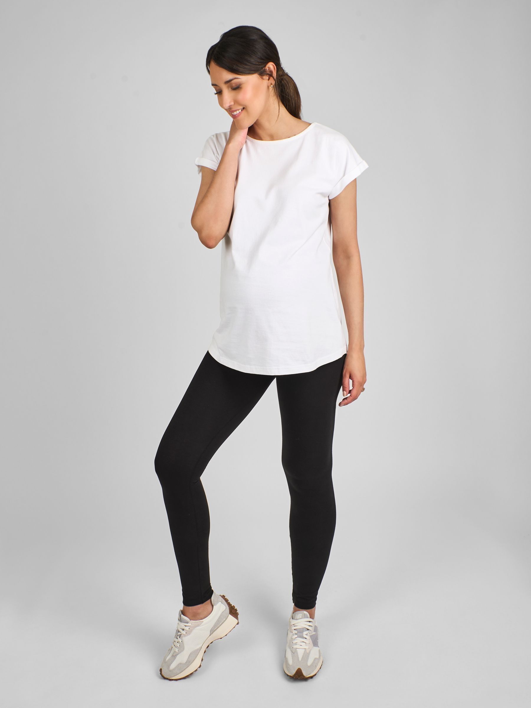 Black Cotton Rich Maternity Leggings - Image 3 of 6