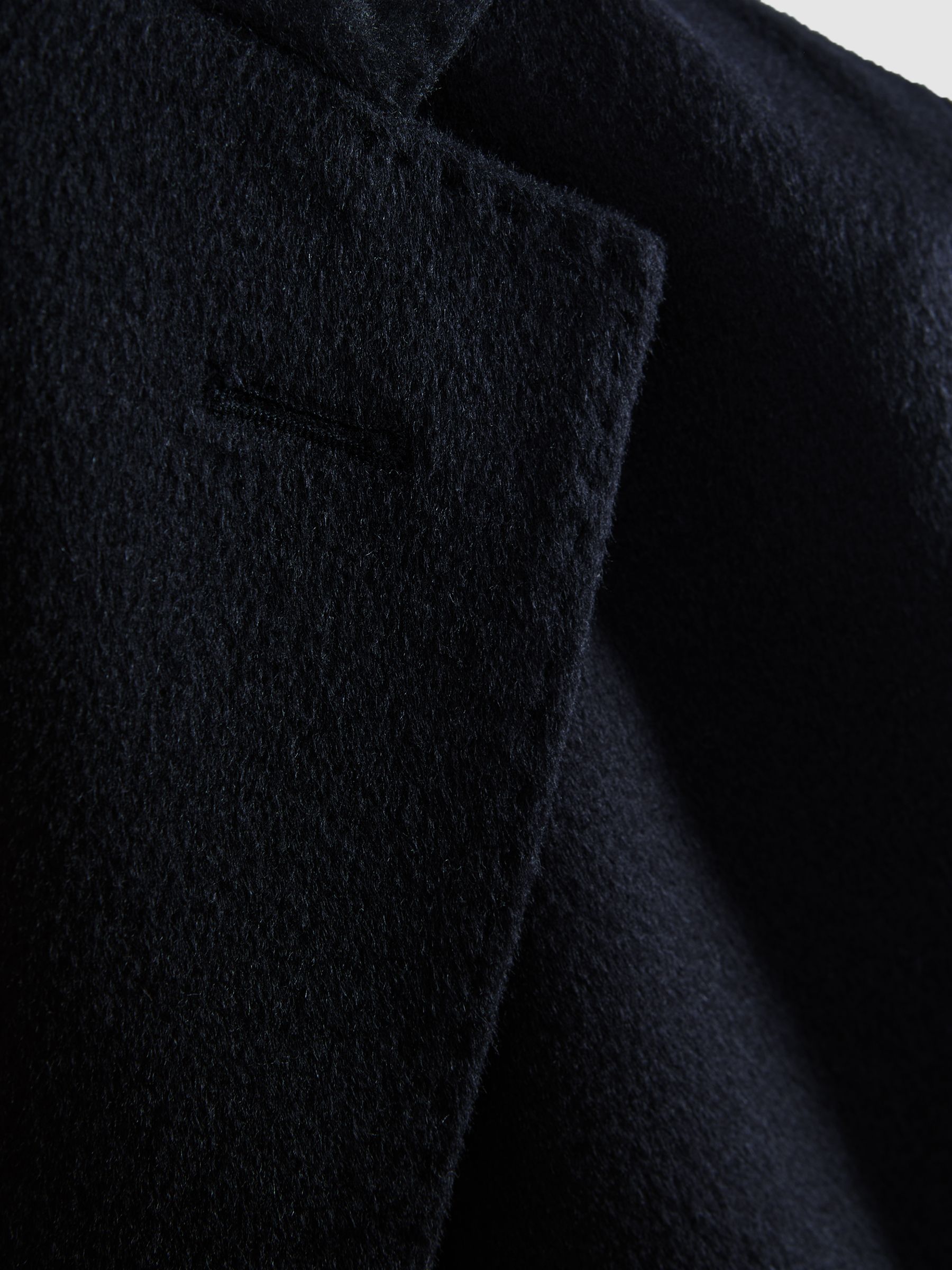 Atelier Cashmere Single Breasted Coat in Navy - Image 7 of 8