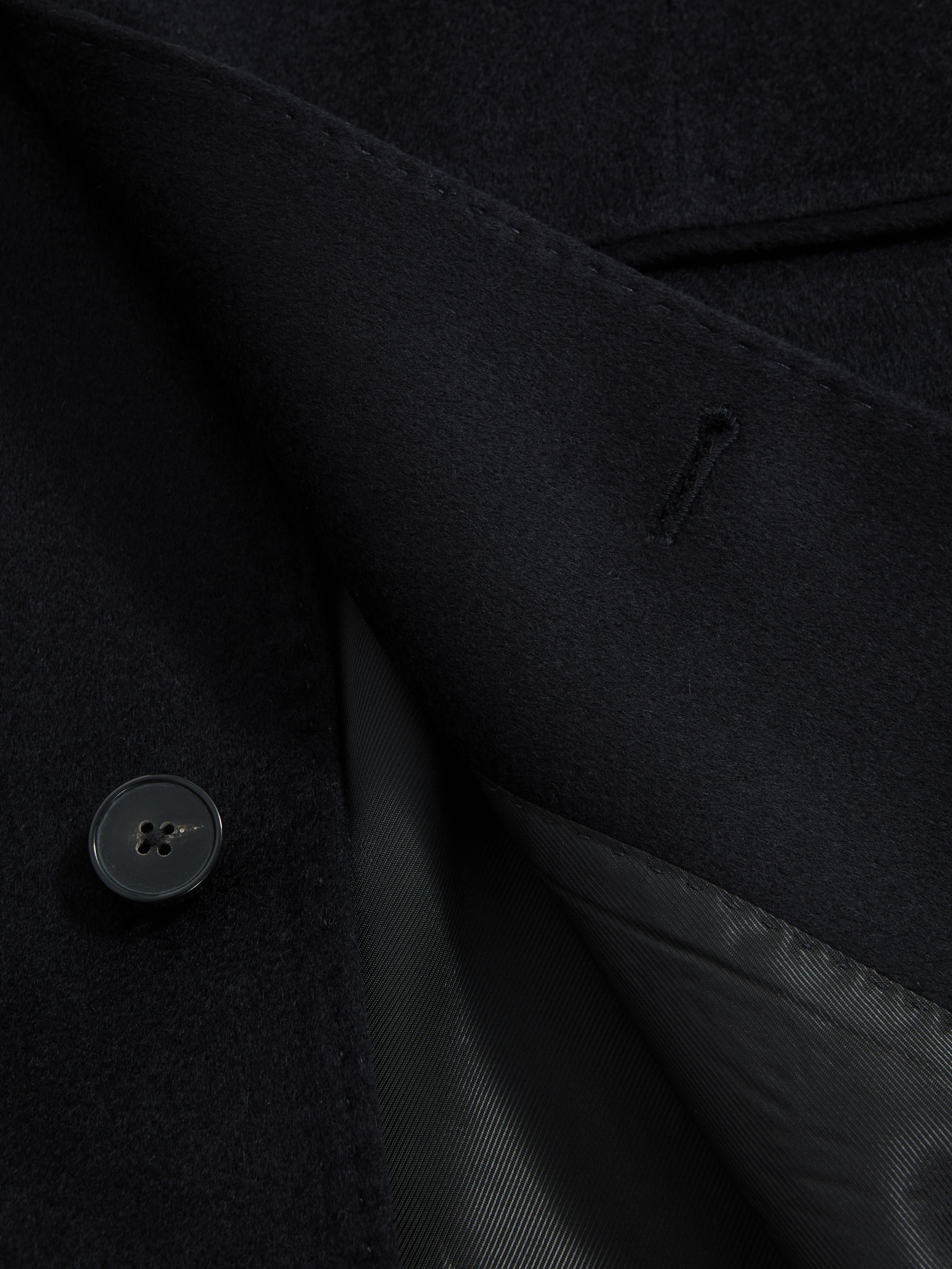 Atelier Cashmere Single Breasted Coat in Navy - Image 8 of 8