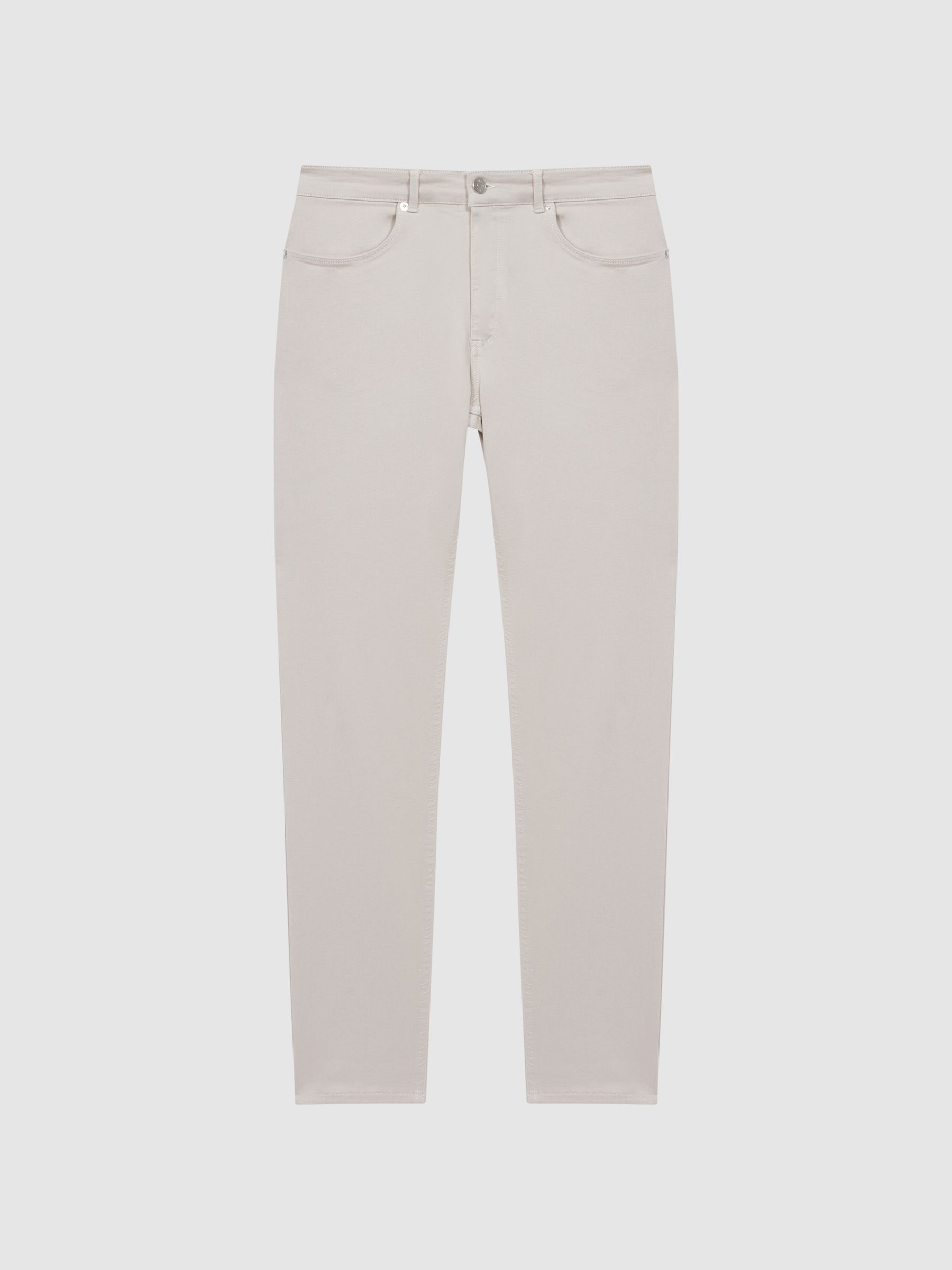 Slim Fit Brushed Jeans in Stone - Image 2 of 8
