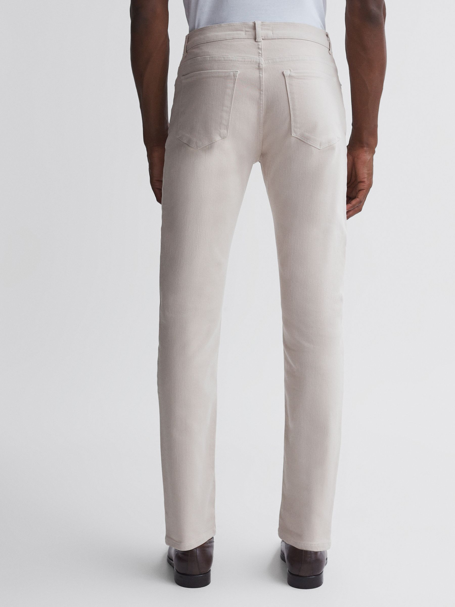 Slim Fit Brushed Jeans in Stone - Image 5 of 8