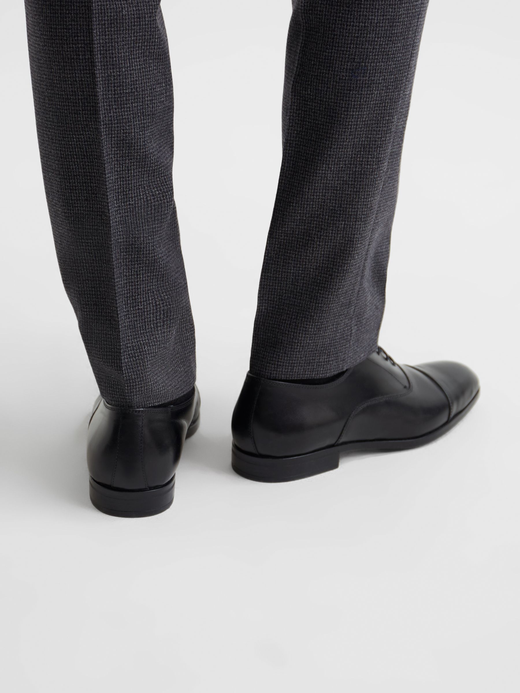 Leather Oxford Shoes in Black - Image 3 of 7