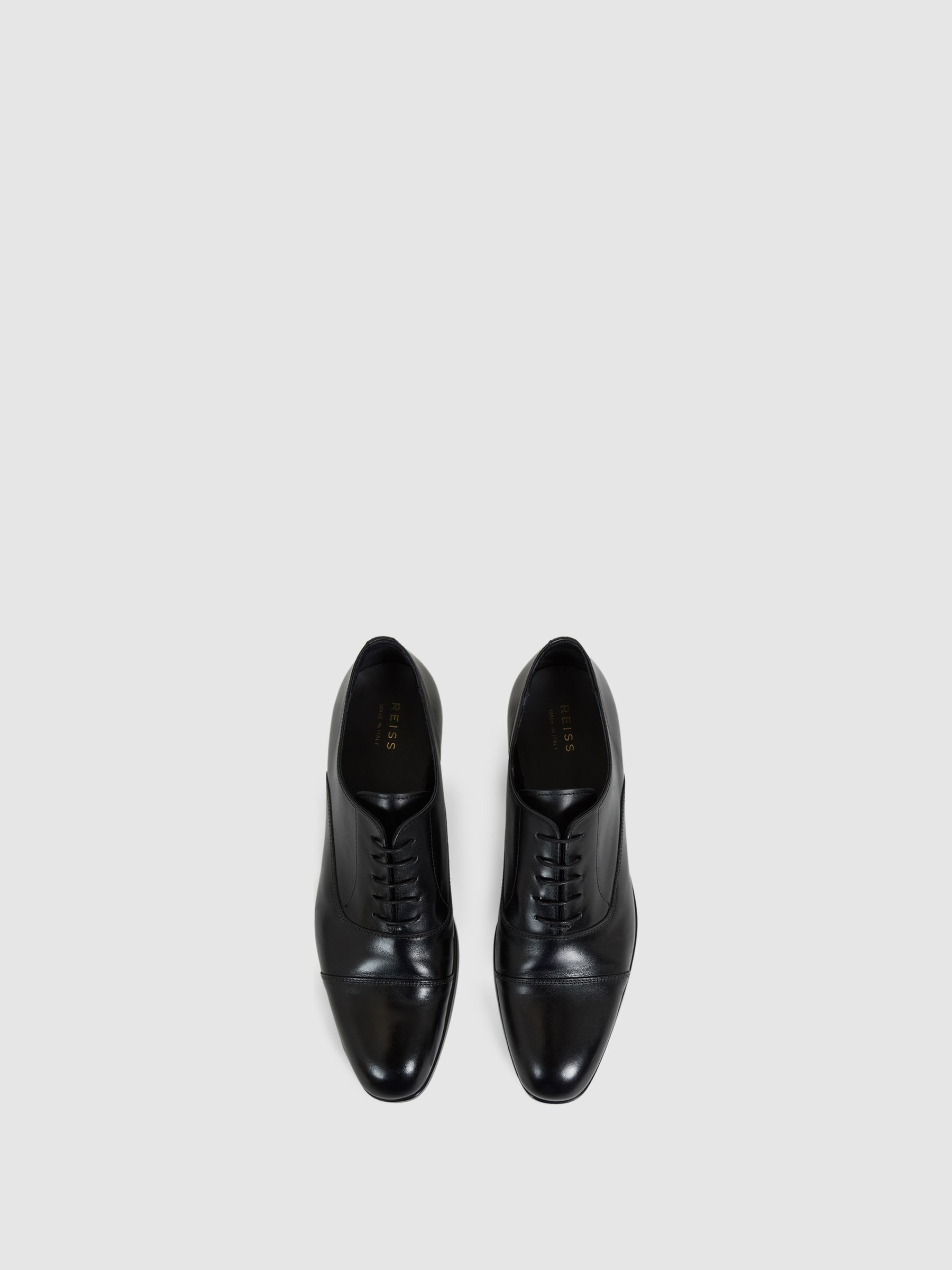 Leather Oxford Shoes in Black - Image 4 of 7