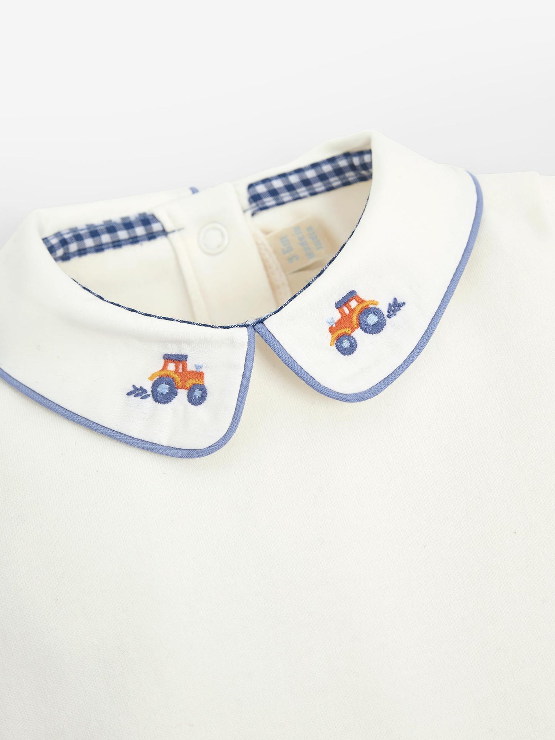 Tractor Embroidered Collar Body in Ecru - Image 2 of 4